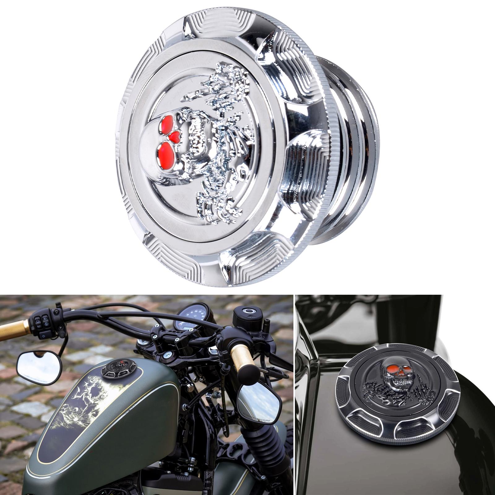Fuel Gas Tank Oil Cover Fit for Harley 1992-Newer XL red eye silver