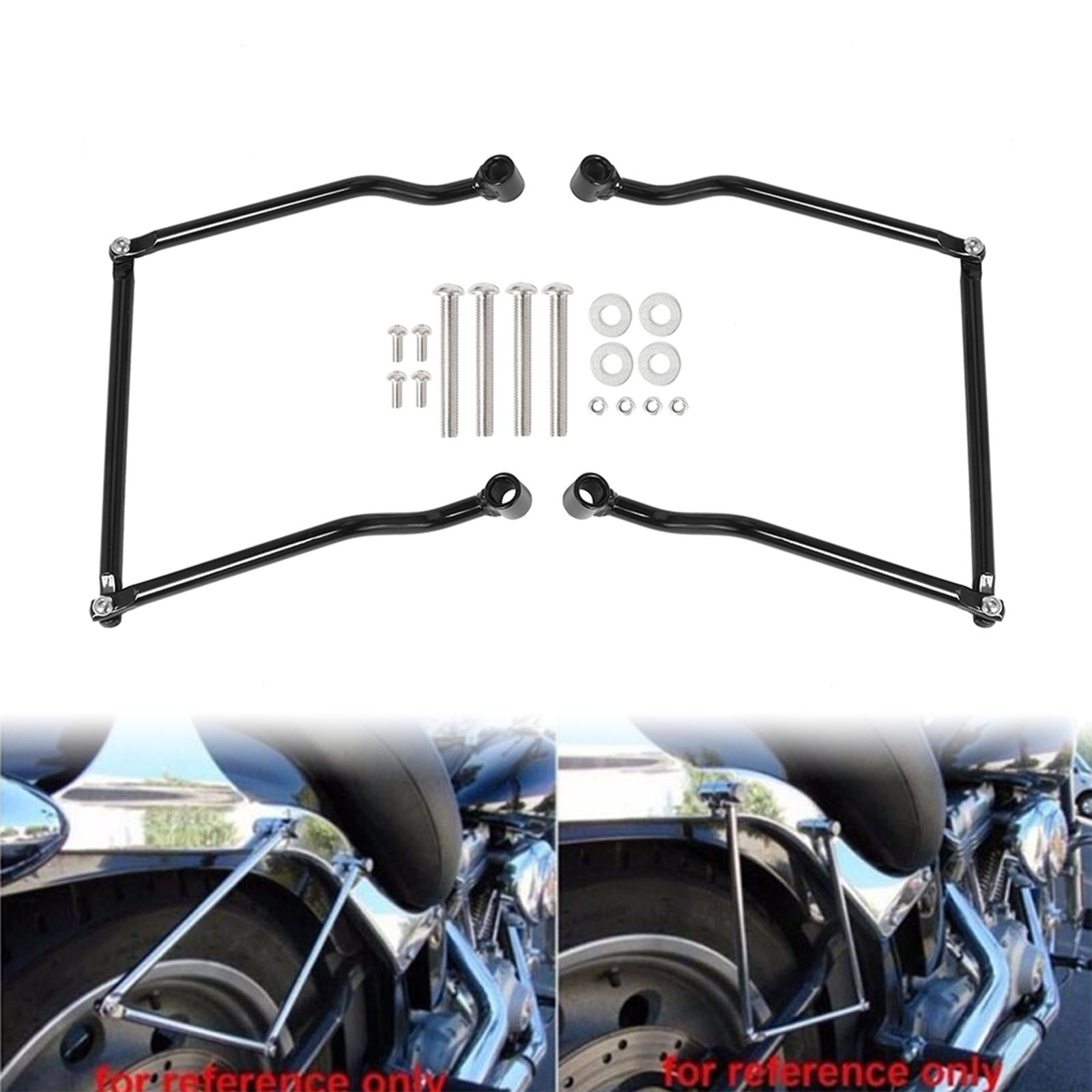 Universal Motorcycle Saddlebag Supporting Bars Brackets Premium Black