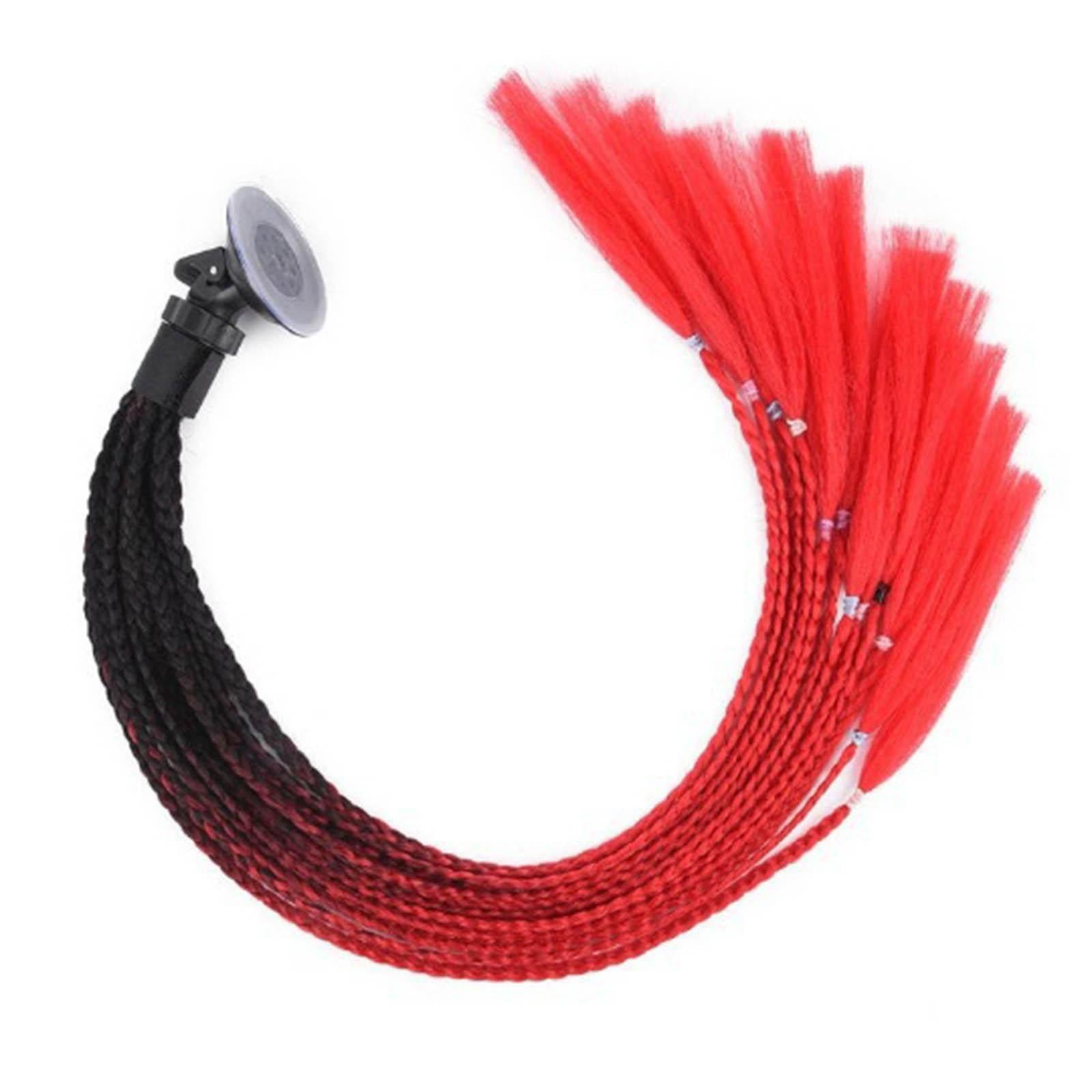 Helmet Braids Ponytail Ponytail Braid Decoration Black Red