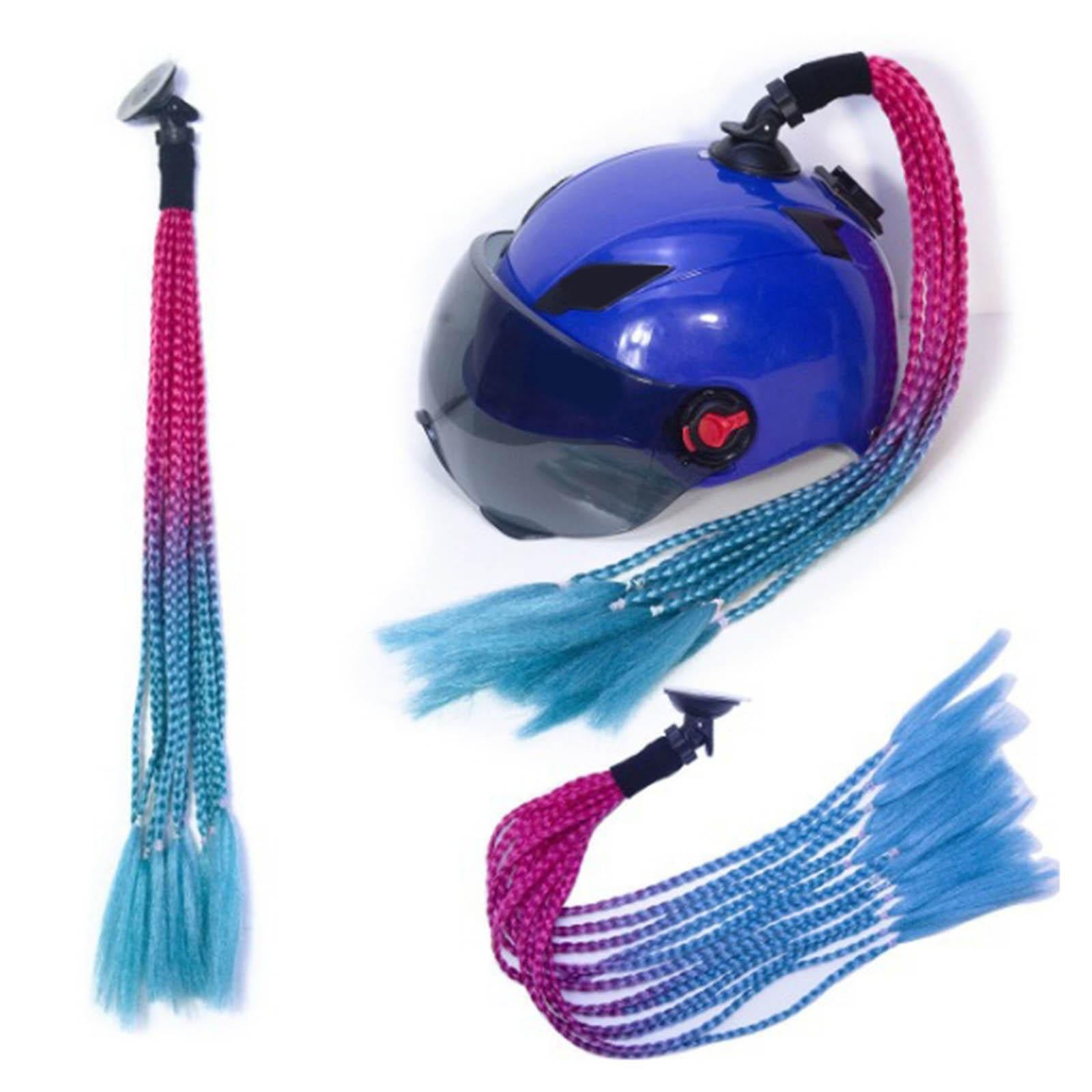 Helmet Braids Ponytail Ponytail Braid Decoration Rose Red Blue