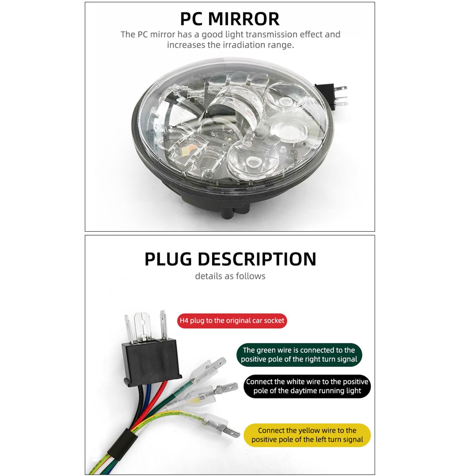 Motorcycle 5.75 inch LED Headlight Waterproof IP67 for Harley x48