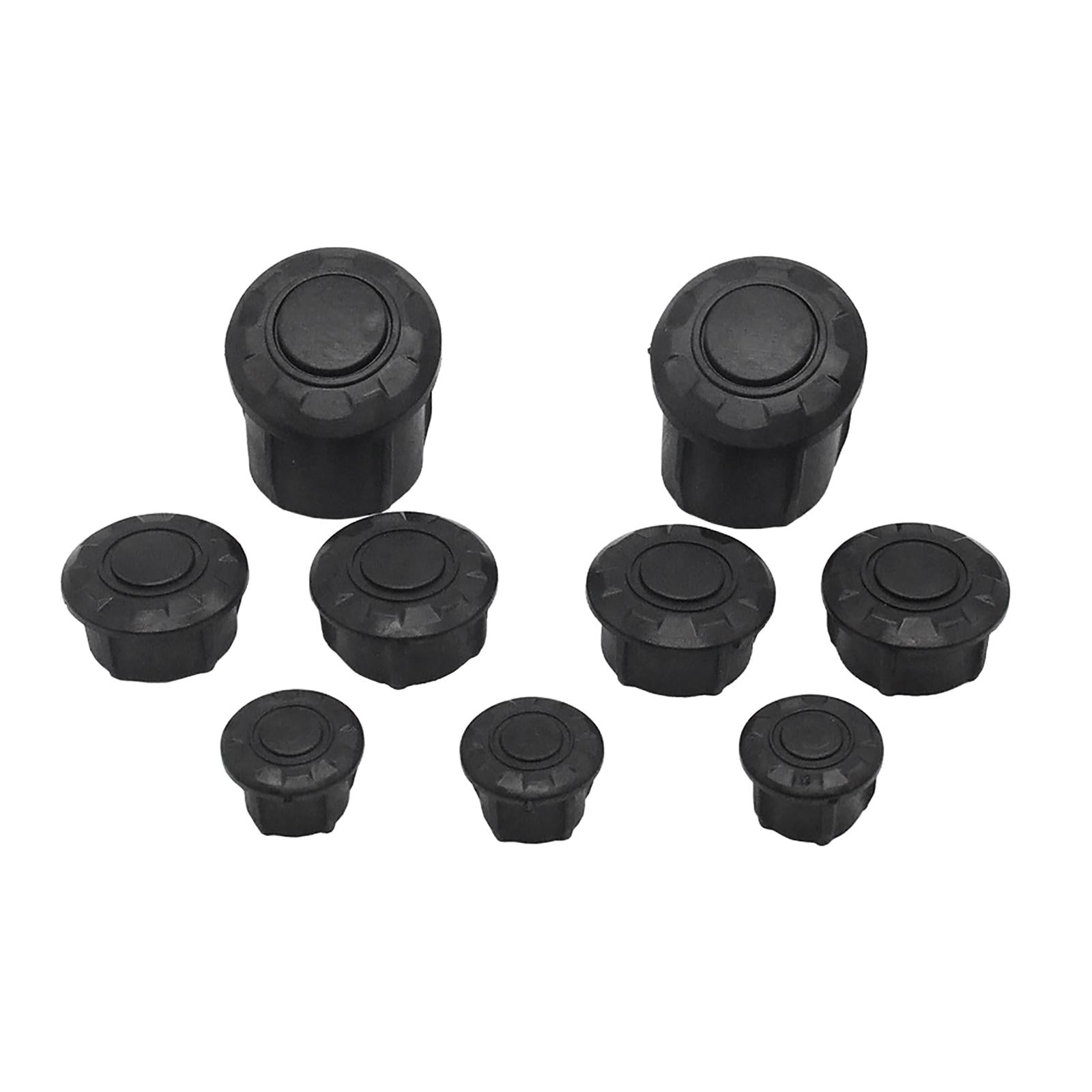 Motorcycle Frame Hole Cover Caps Plug Black Replacement Kit for BMW