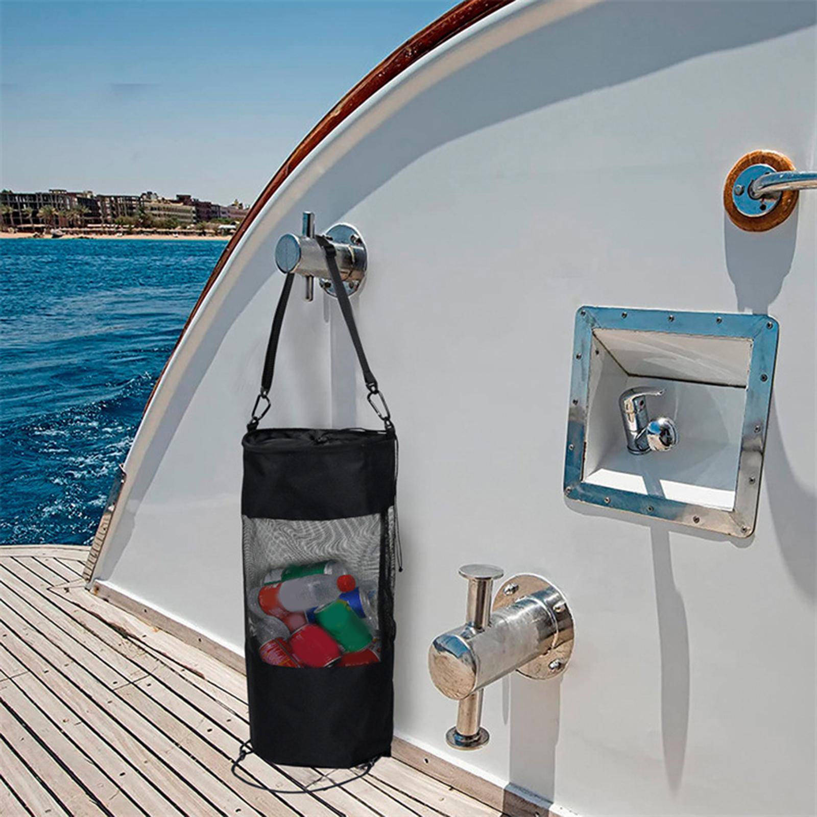 Portable Boat Trash Bag Durable Black Storage Fits for Boats Outdoor Camping