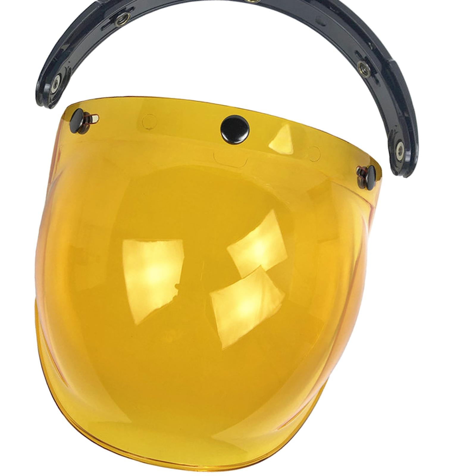 3 Snap Visor Shield Flip up Down for Open Motorcycle Helmets Amber