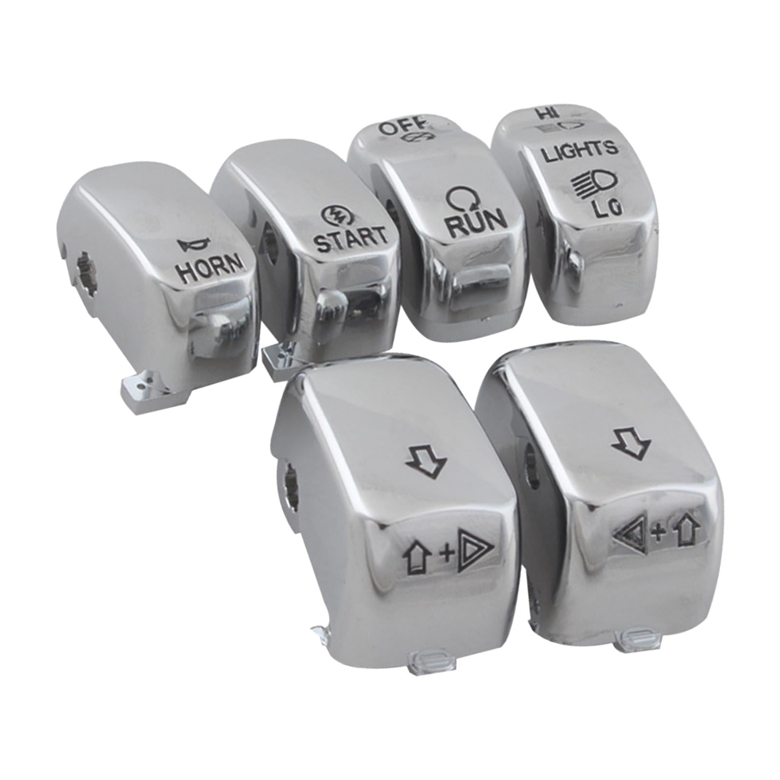 6x Hand Control Switch Housing Spare Parts for Harley Electra Glide Silver