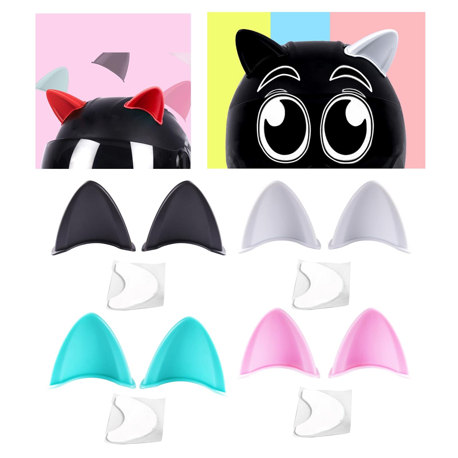 2xHelmet Cat Ears Decoration Interchangeable for Motorcycle Helmets Ski Blue