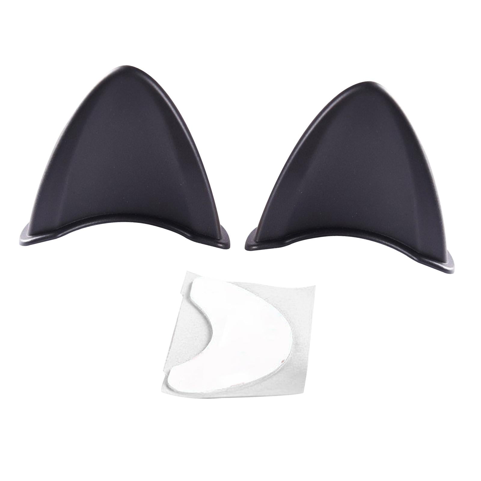 2xHelmet Cat Ears Decoration Interchangeable for Motorcycle Helmets Ski Black