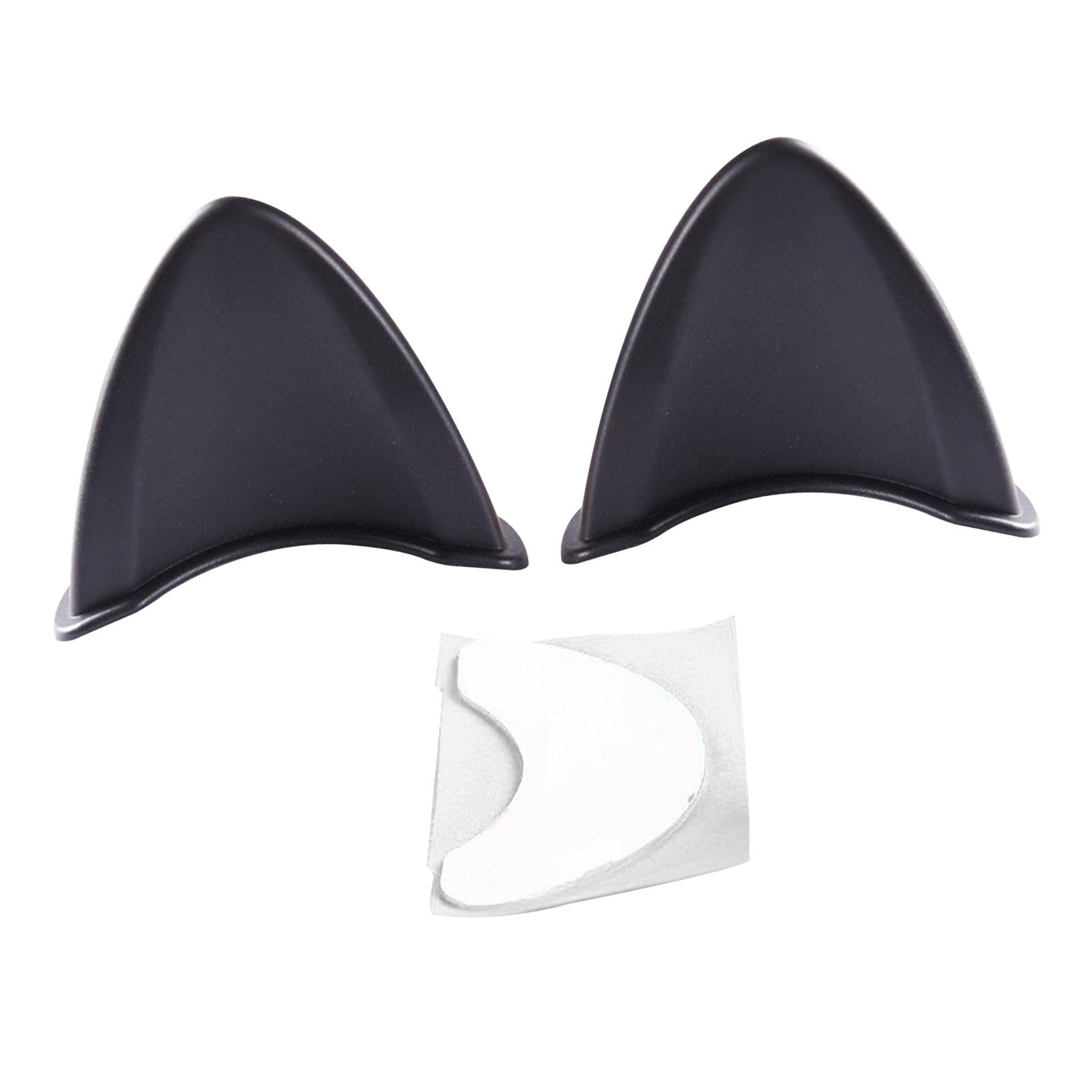 2xHelmet Cat Ears Decoration Interchangeable for Motorcycle Helmets Ski Black