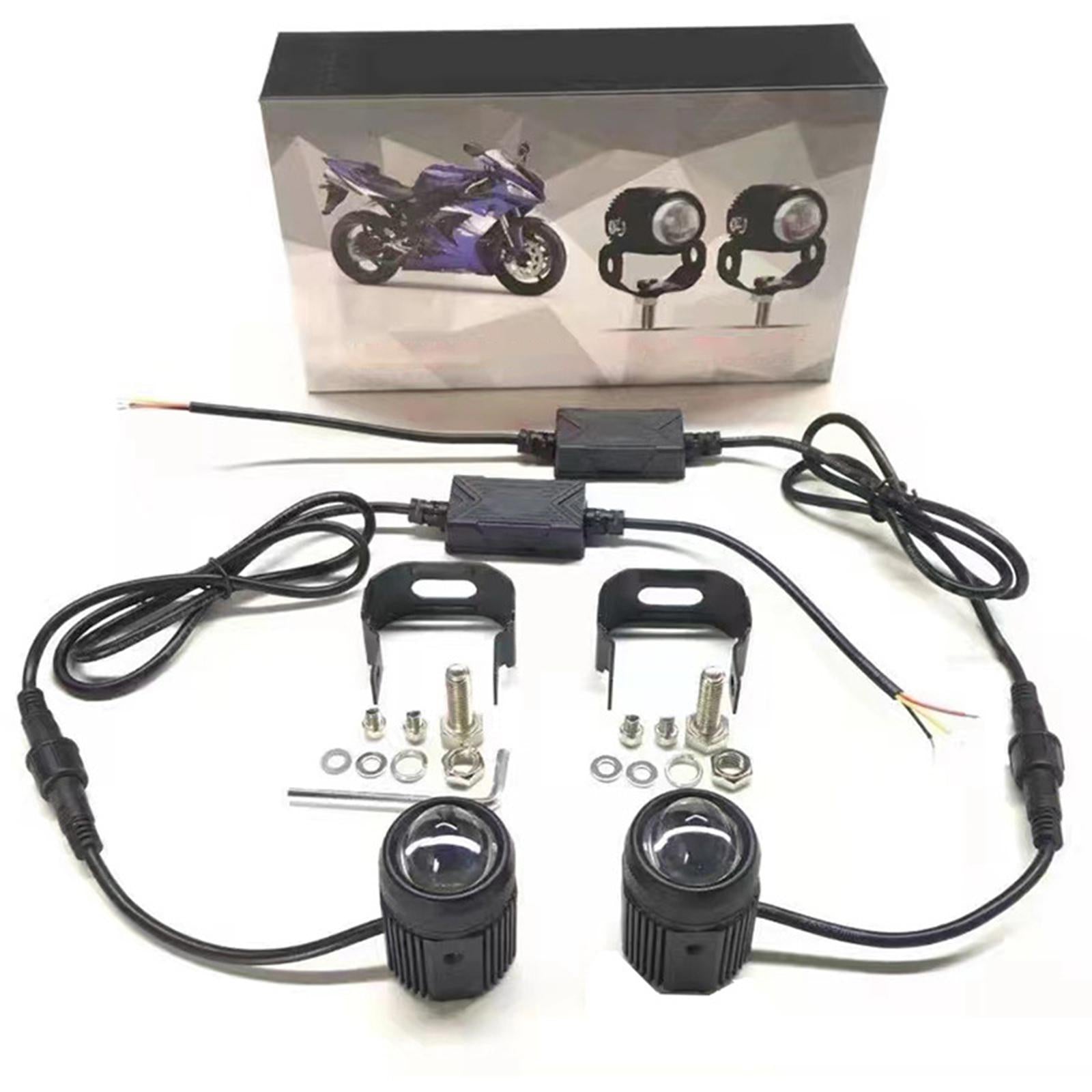 2x Motorcycle Headlamp LED Dual Color Lighting Accs Auto Spare Parts Small