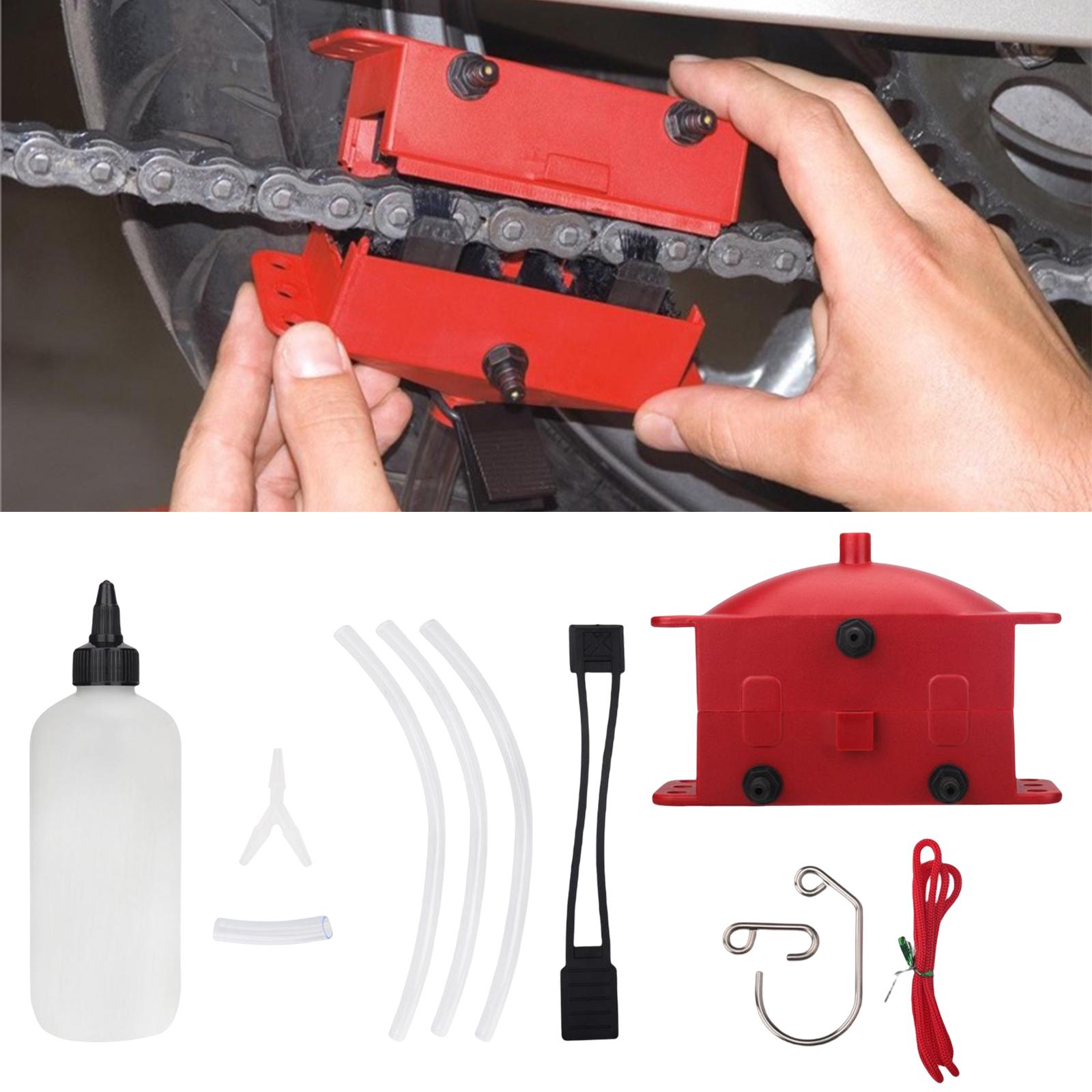 Motorcycle Chain Cleaning Tools Lubricating Kit for Mountain MTB Bikes Red