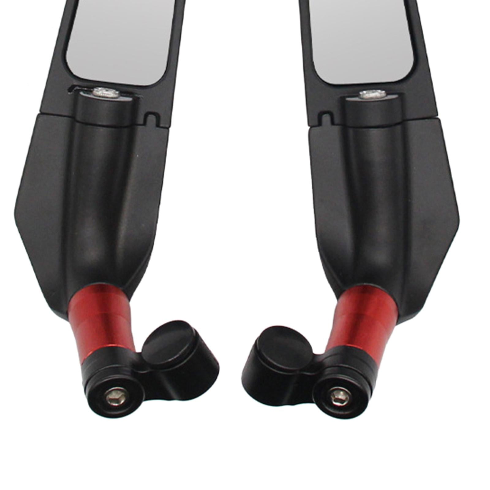 Universal Motorcycle Wing Rearview Mirrors Adjustable Spare Parts Red