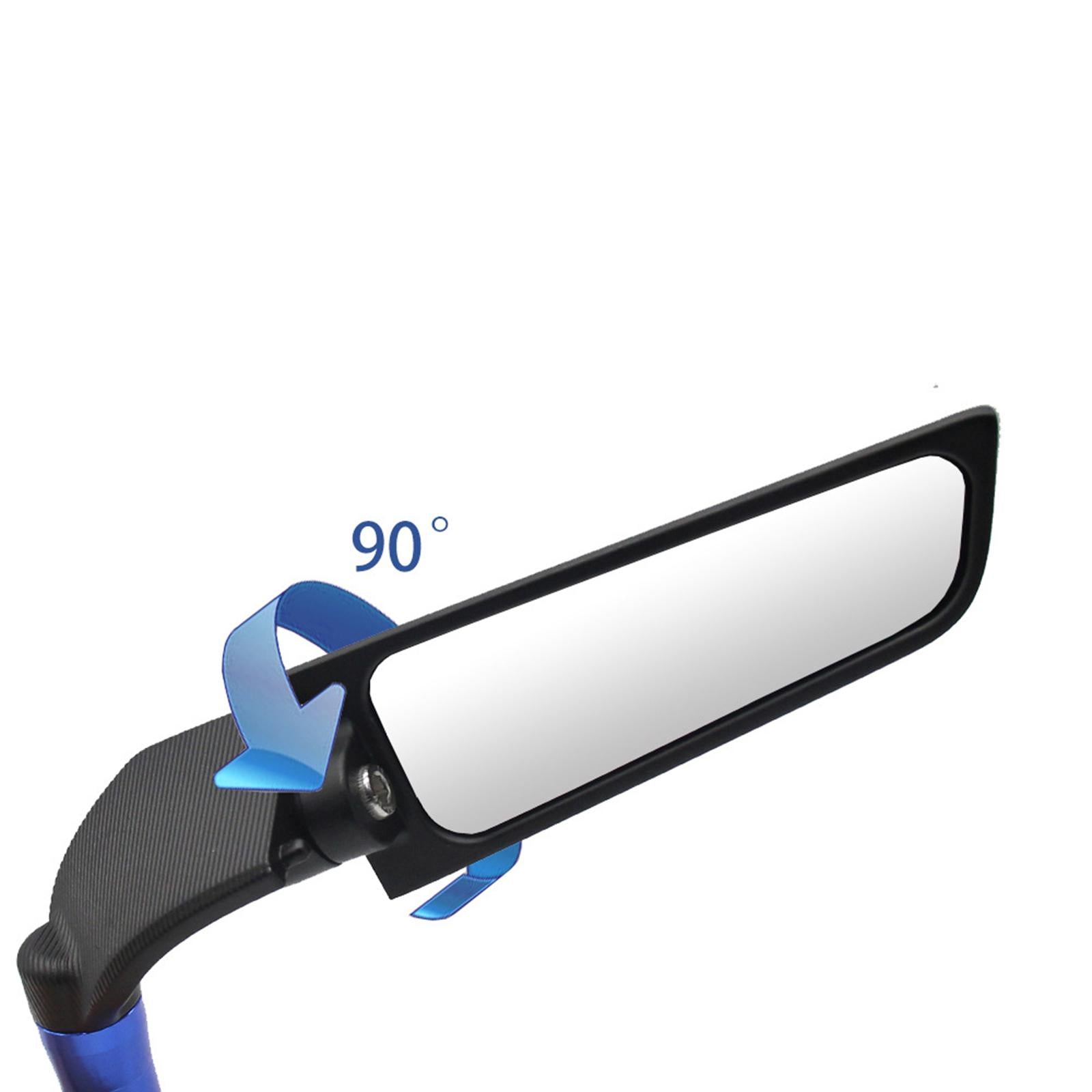 Universal Motorcycle Wing Rearview Mirrors Adjustable Spare Parts Blue