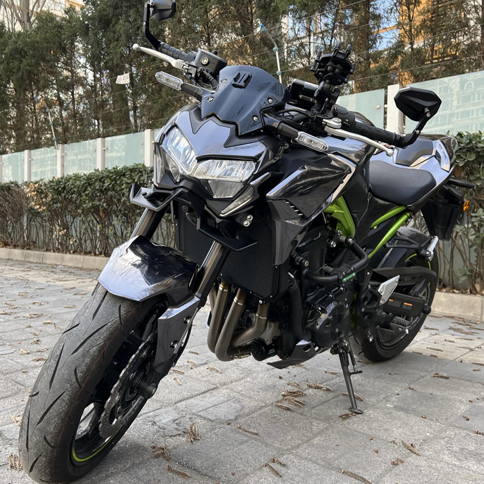ABS Motorcycle Front Spoiler Winglet Kit Anti Shake for Kawasaki Z900 Green