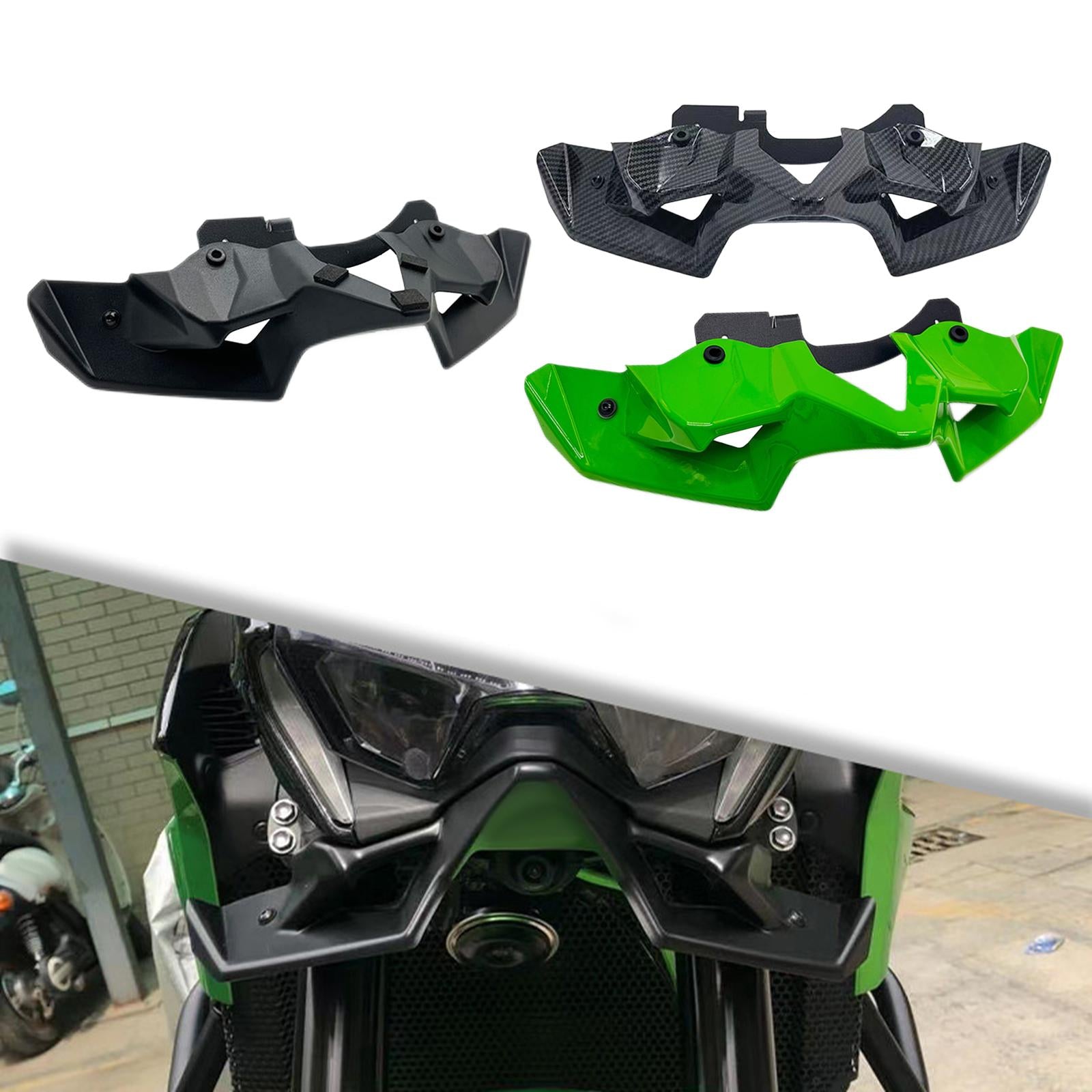 Motorcycle Front Spoiler Winglet for Kawasaki Z900 Black