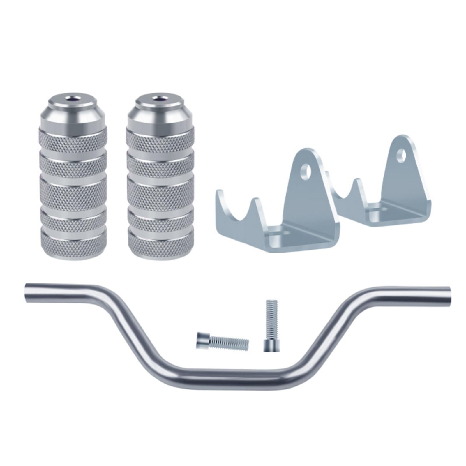 Motorcycle Foot Pegs Pedals Aluminium Alloy for Dirt Bike Scooter Silver