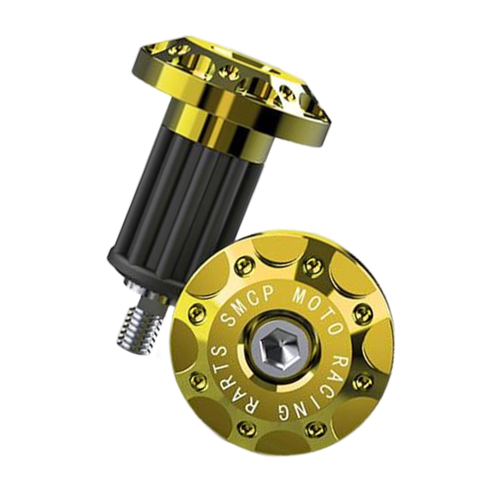 2Pcs Motorcycle Handle Bar End Grips Plug Caps CNC Aluminum Alloy Gold