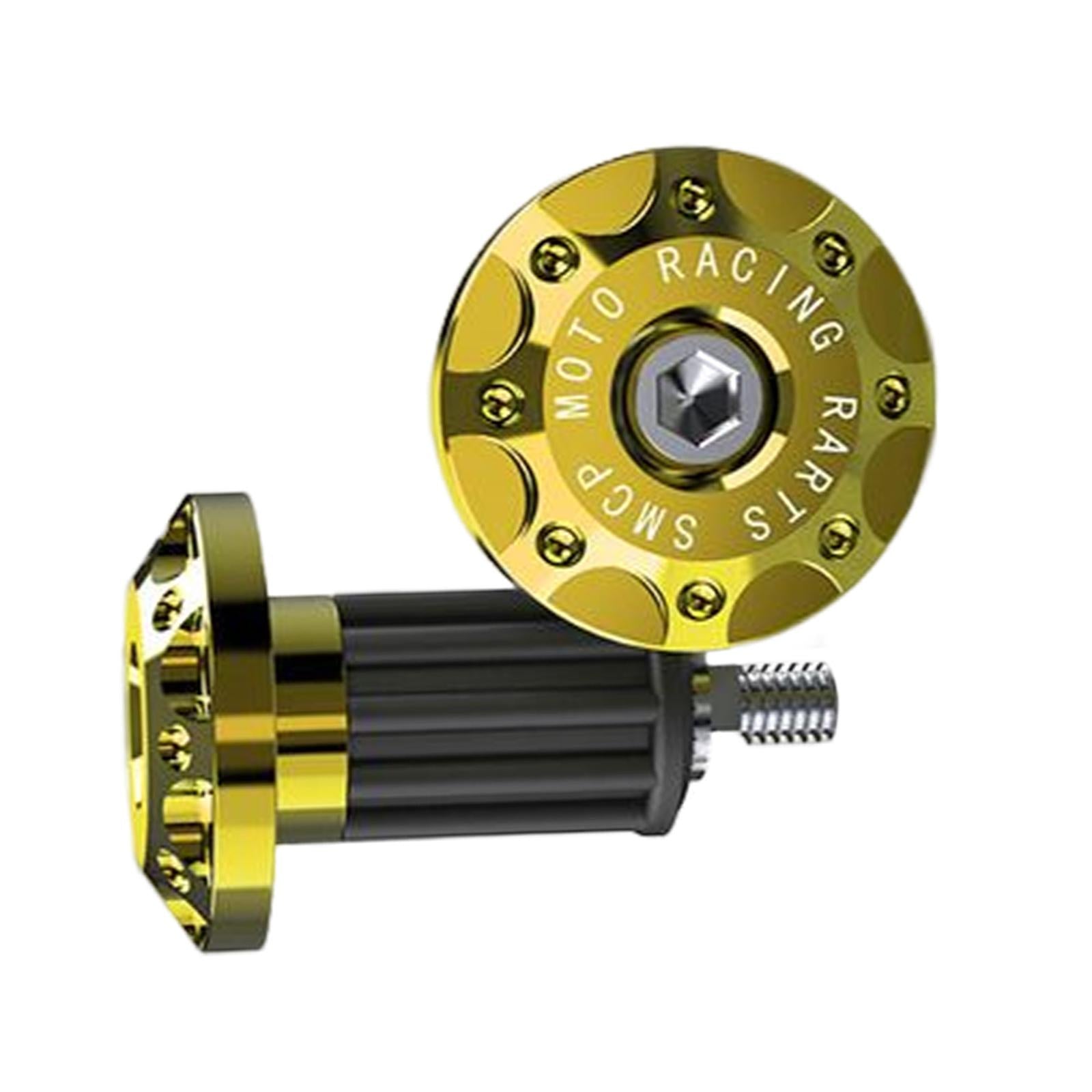 2Pcs Motorcycle Handle Bar End Grips Plug Caps CNC Aluminum Alloy Gold