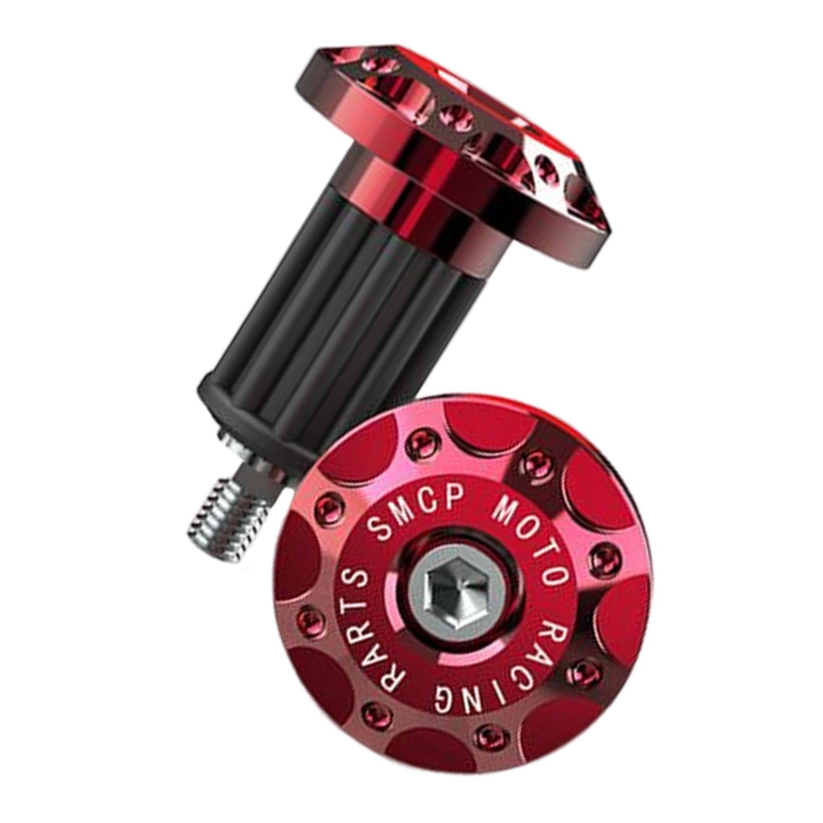 2Pcs Motorcycle Handle Bar End Grips Plug Caps CNC Aluminum Alloy Red