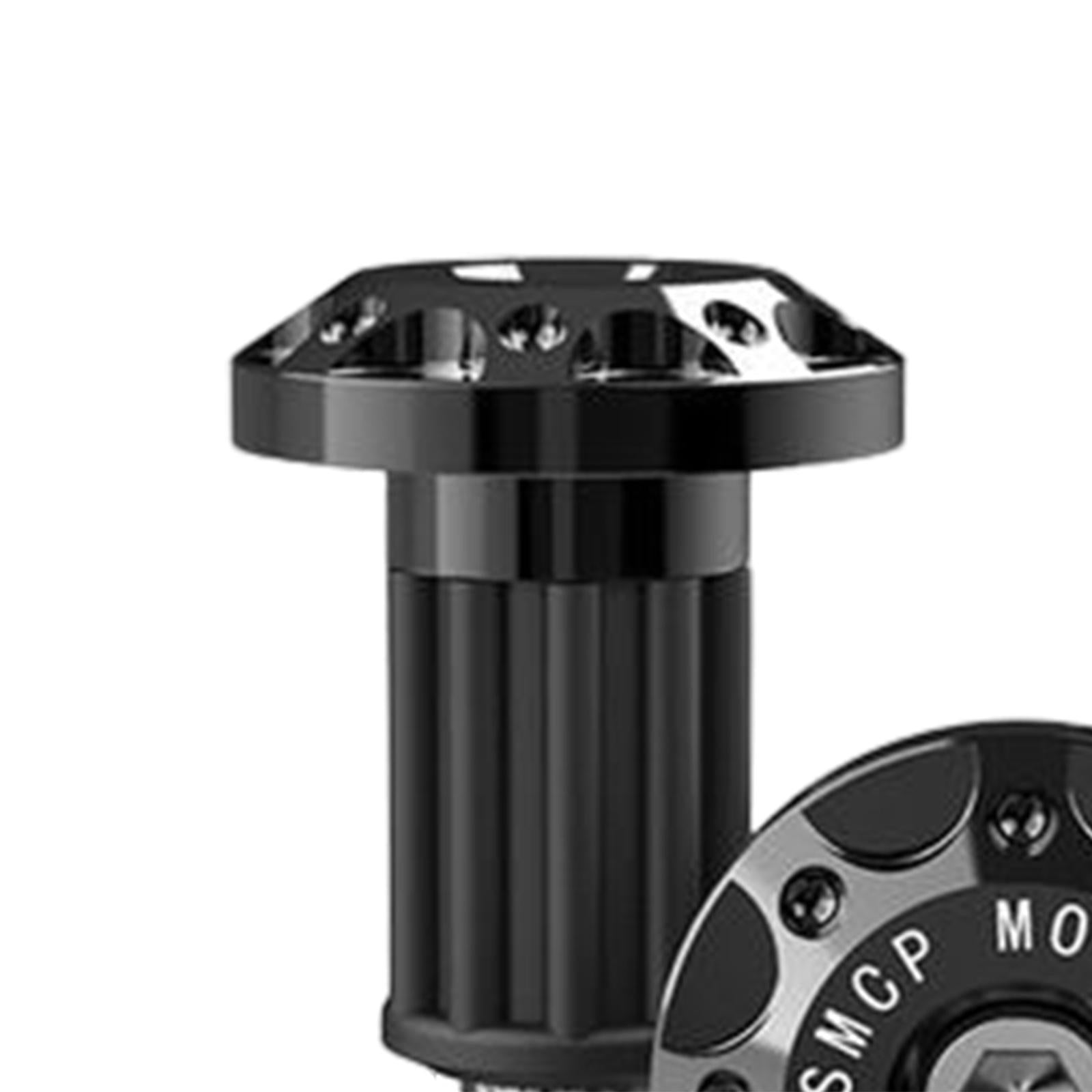 2Pcs Motorcycle Handle Bar End Grips Plug Caps CNC Aluminum Alloy Black