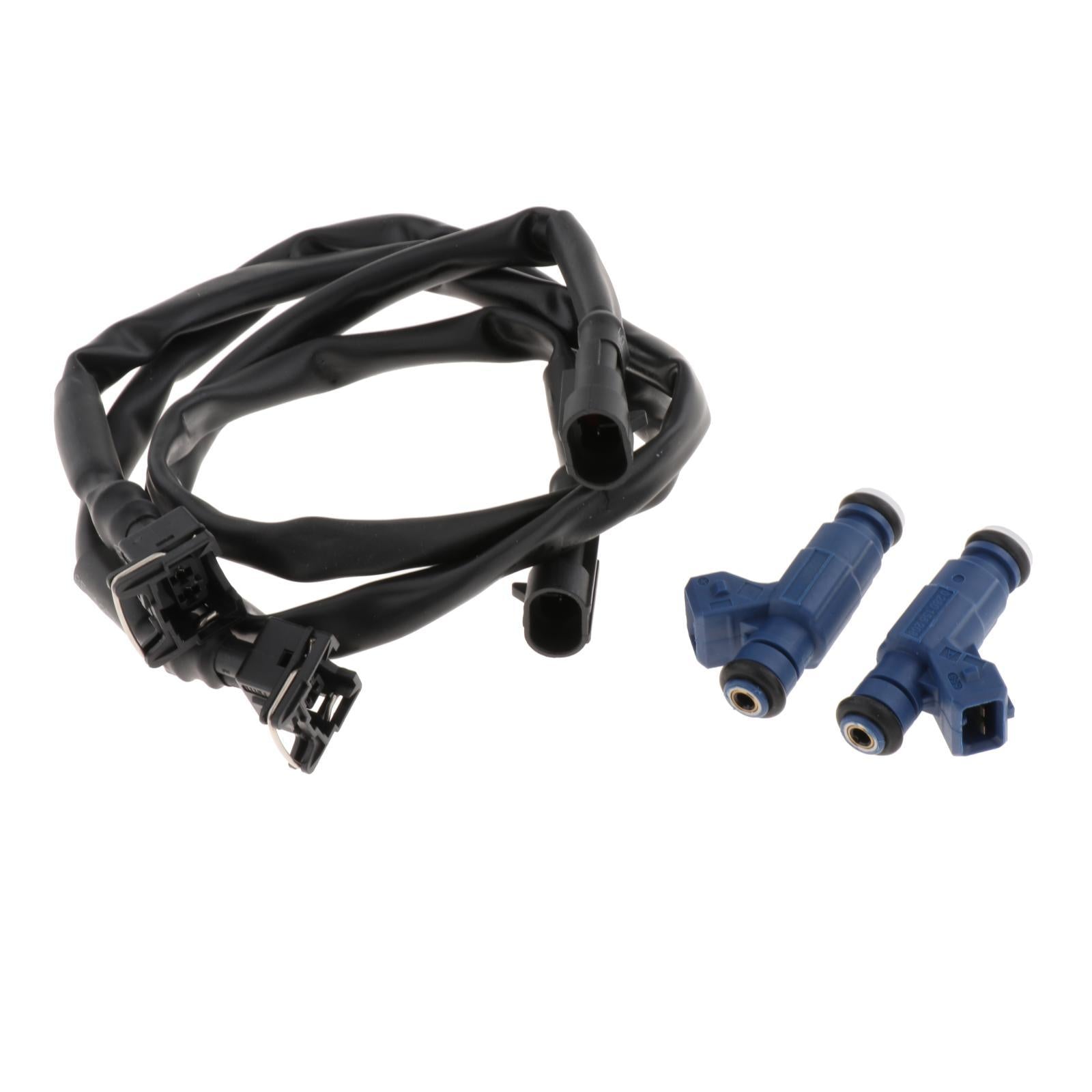 2Pcs Fuel Injectors with Pigtail Harness Fit for Polaris Ranger 700 800