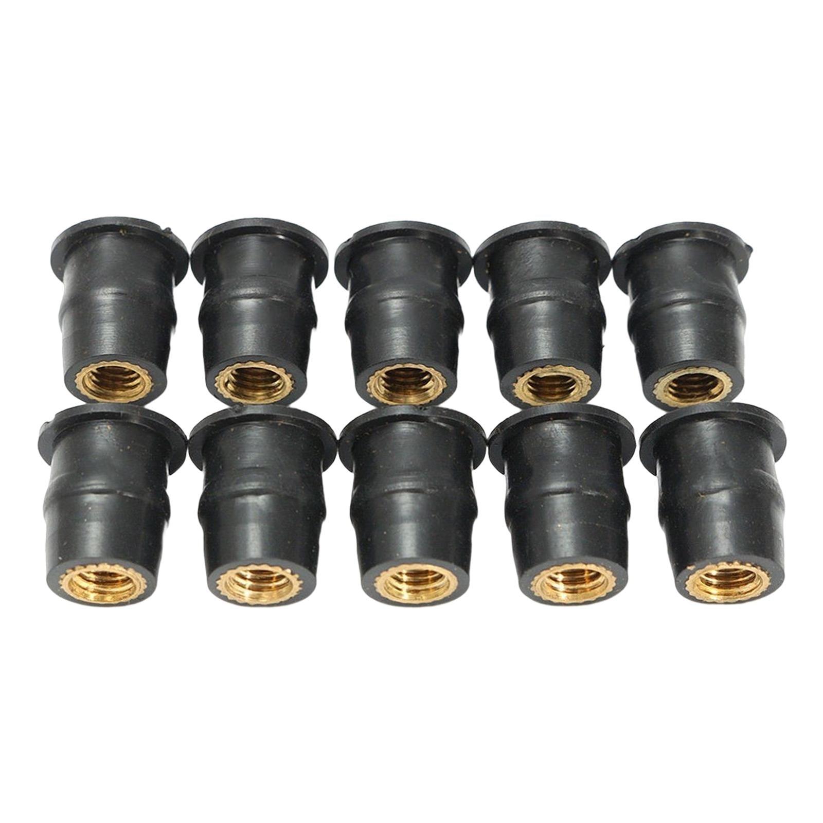 10Pcs M5 Rubber Nuts Windshield Bolts Hardware Replacement for Car