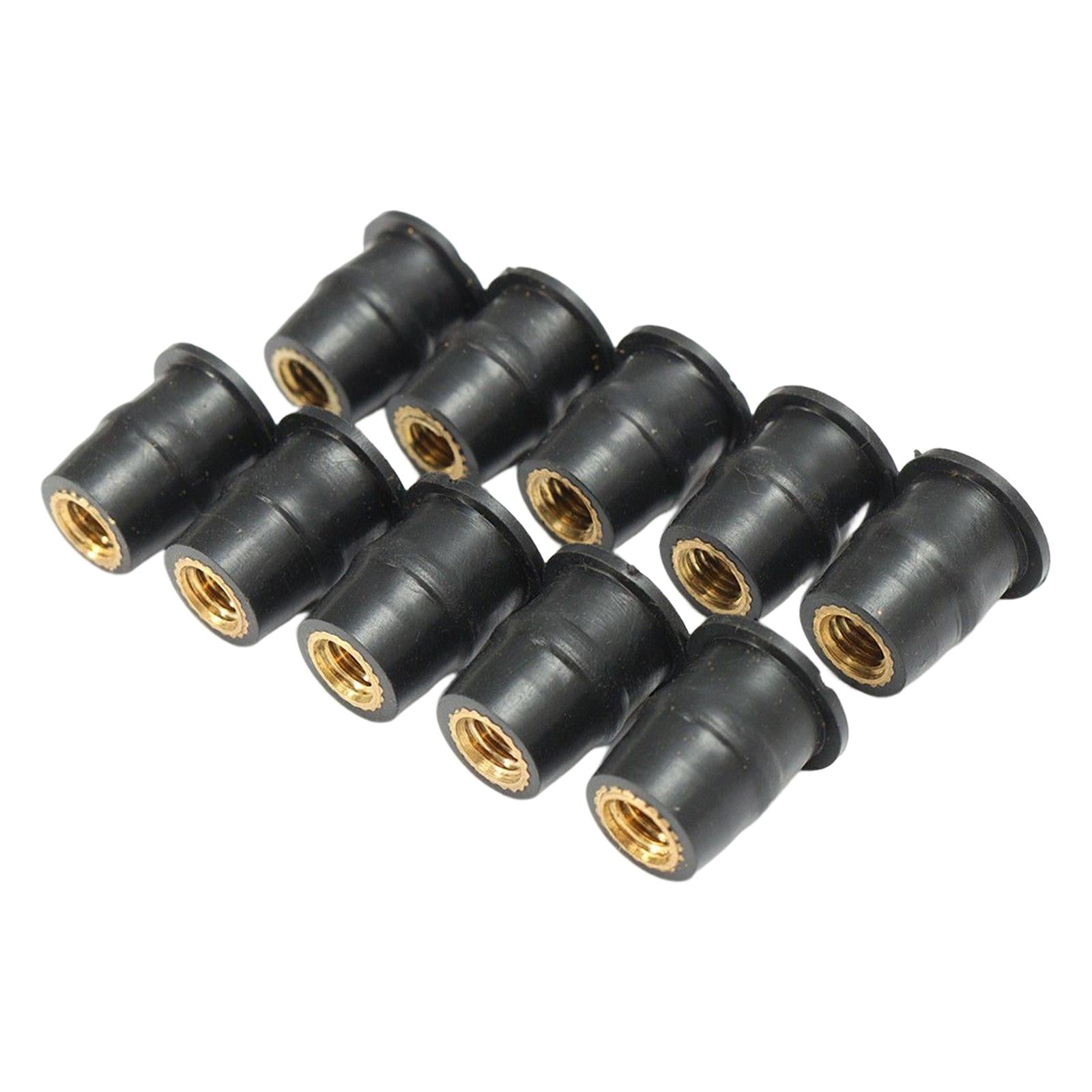 10Pcs M5 Rubber Nuts Windshield Bolts Hardware Replacement for Car