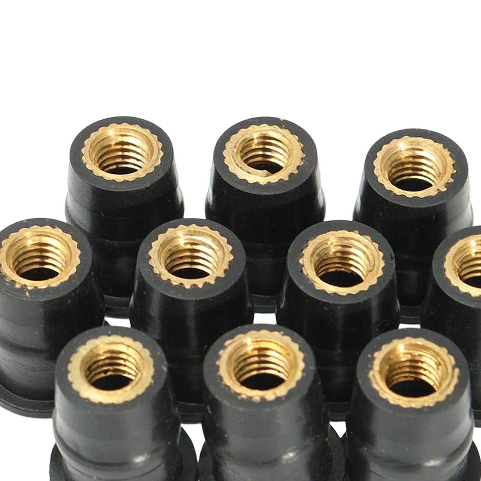 10Pcs M5 Rubber Nuts Windshield Bolts Hardware Replacement for Car