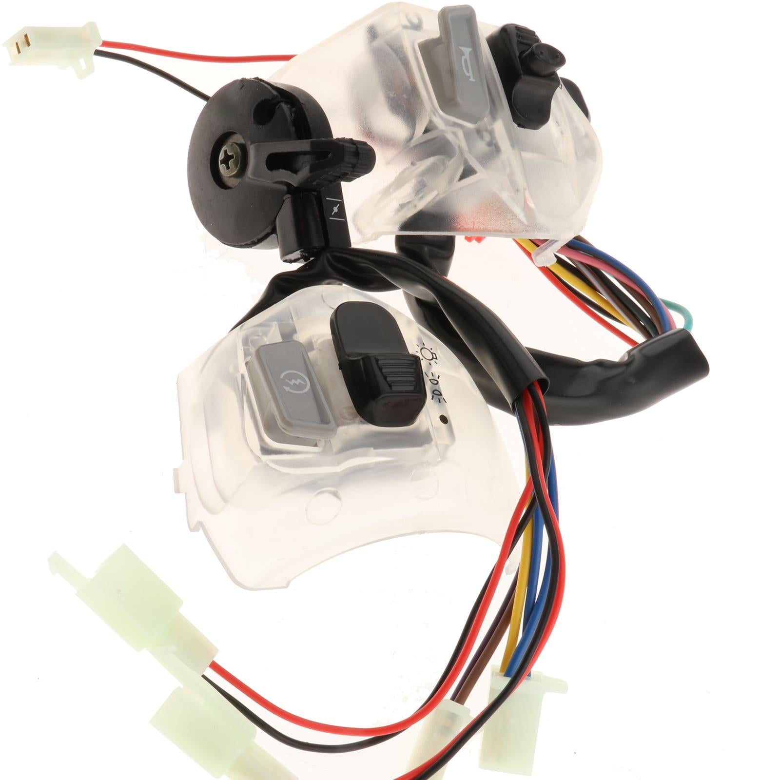 2Pcs 22mm Motorcycle Handlebar Switches Replaces 12V for LC135 Transparent