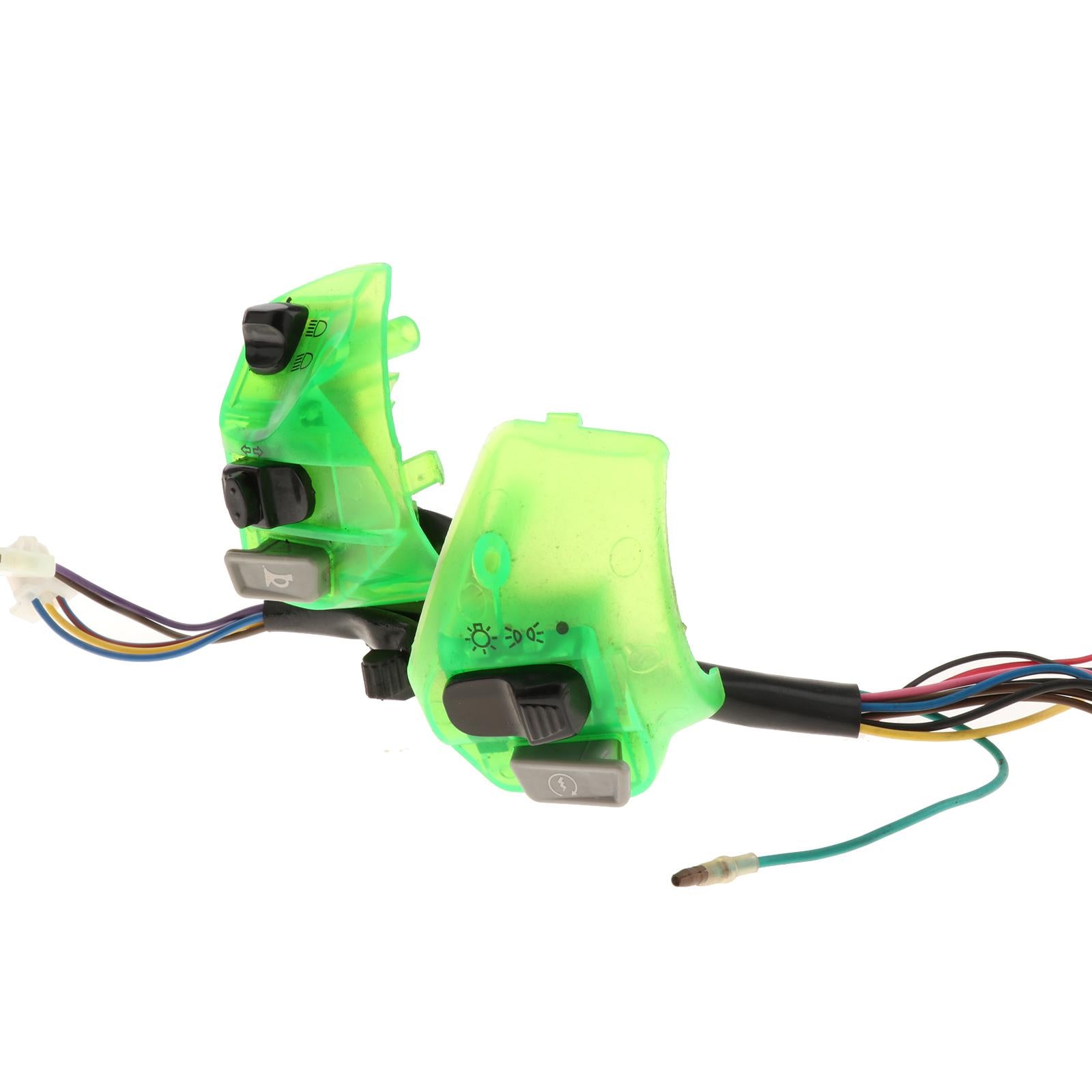 2Pcs 22mm Motorcycle Handlebar Switches Replaces 12V for LC135 Green