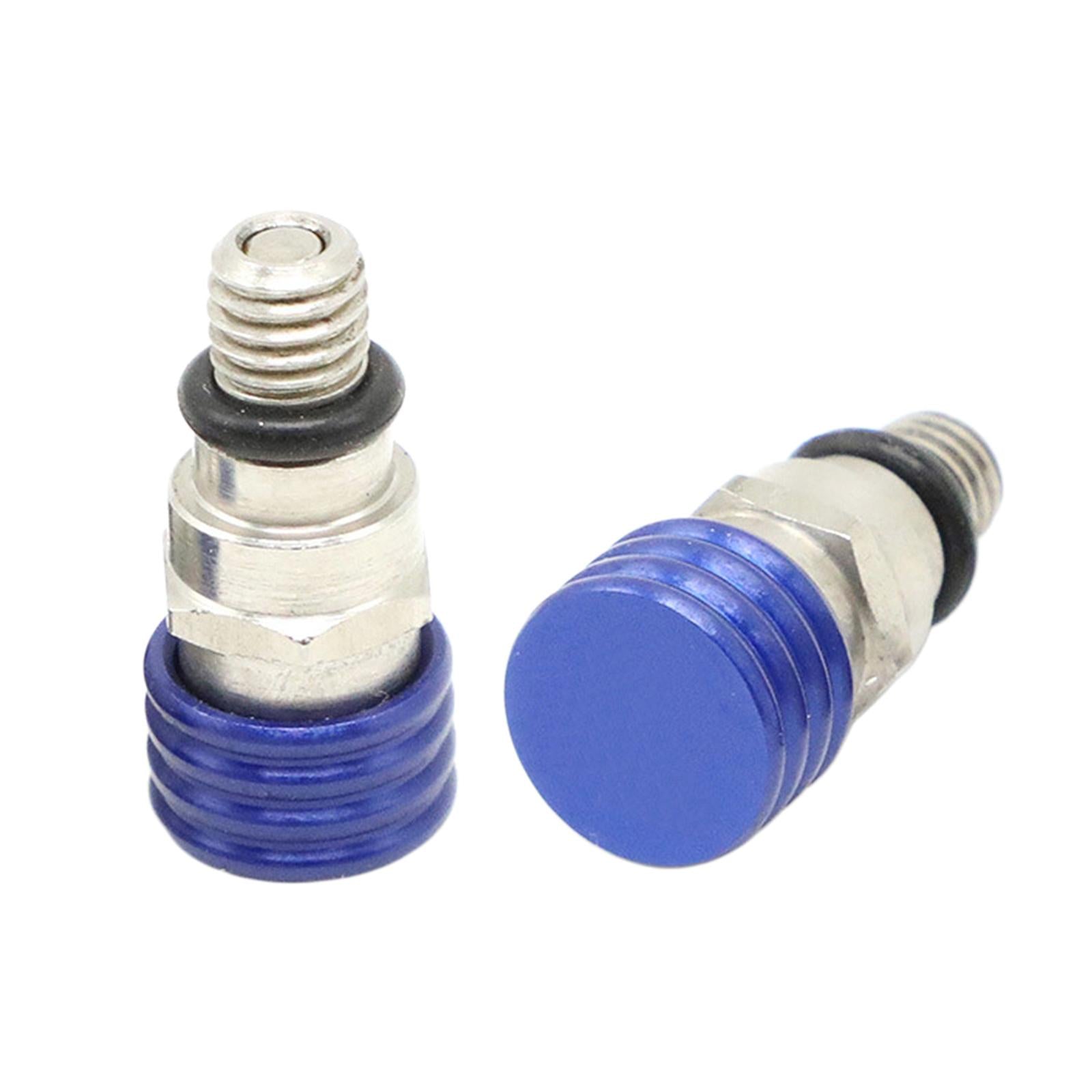 2 Pieces M5 0.8mm Fork Air Bleeder Pressure Valve for Motorbike Durable Blue
