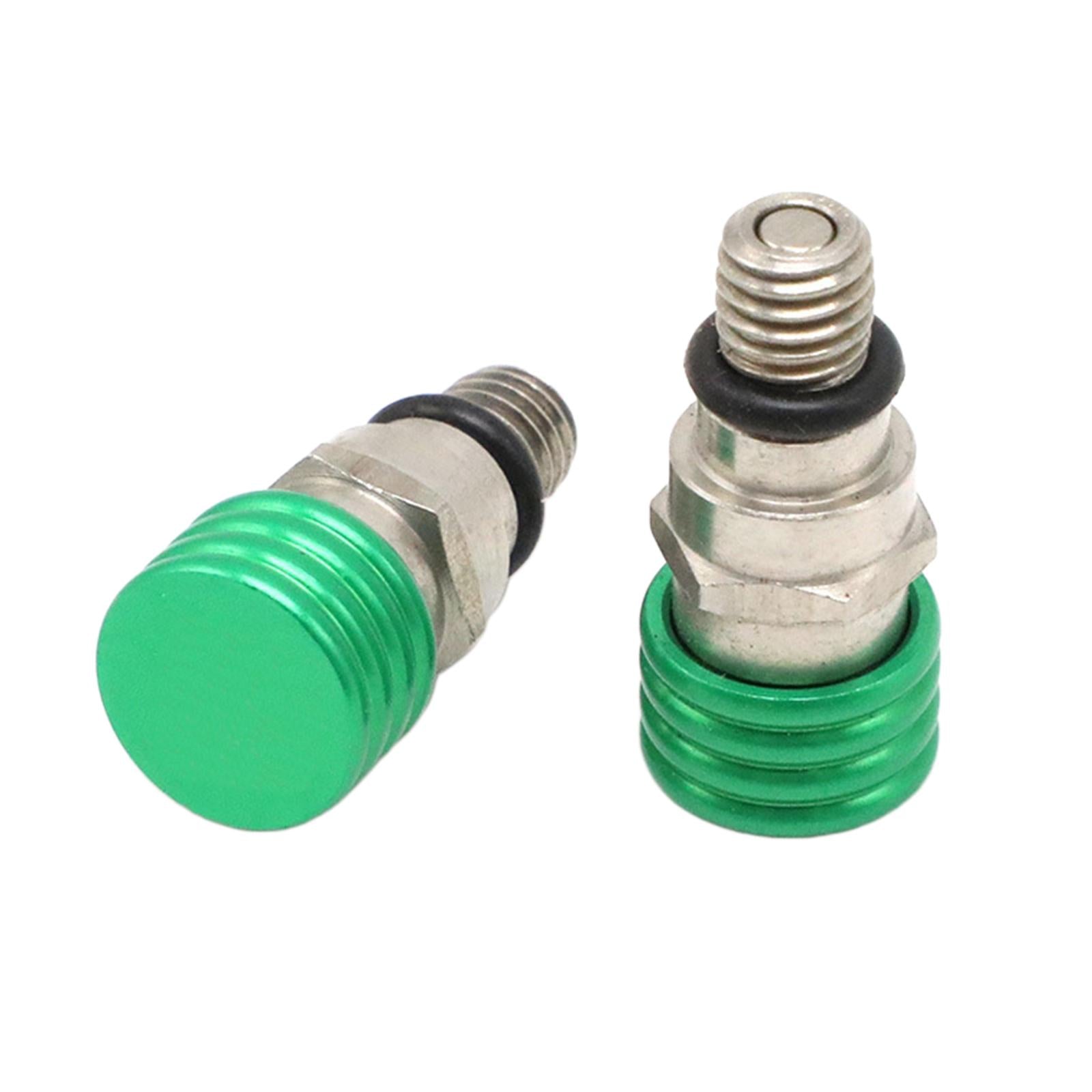 2 Pieces M5 0.8mm Fork Air Bleeder Pressure Valve for Motorbike Durable Green