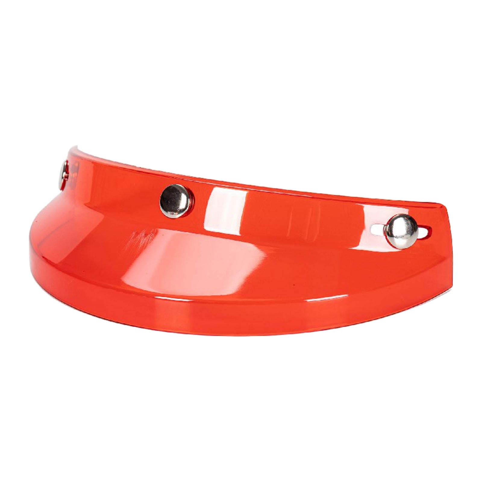 Helmet Visor 3 Snap for Helmets with 3 Buttons Half Helmets Parts Transparent Red