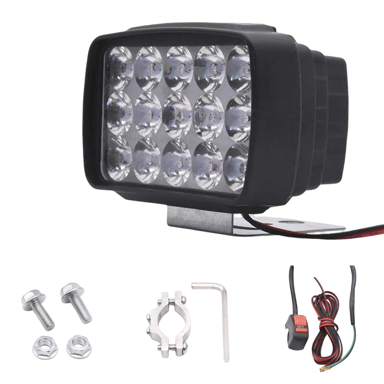 15 LEDs Motorcycle Headlight Super Bright Accessories Driving Light Lighting Style C