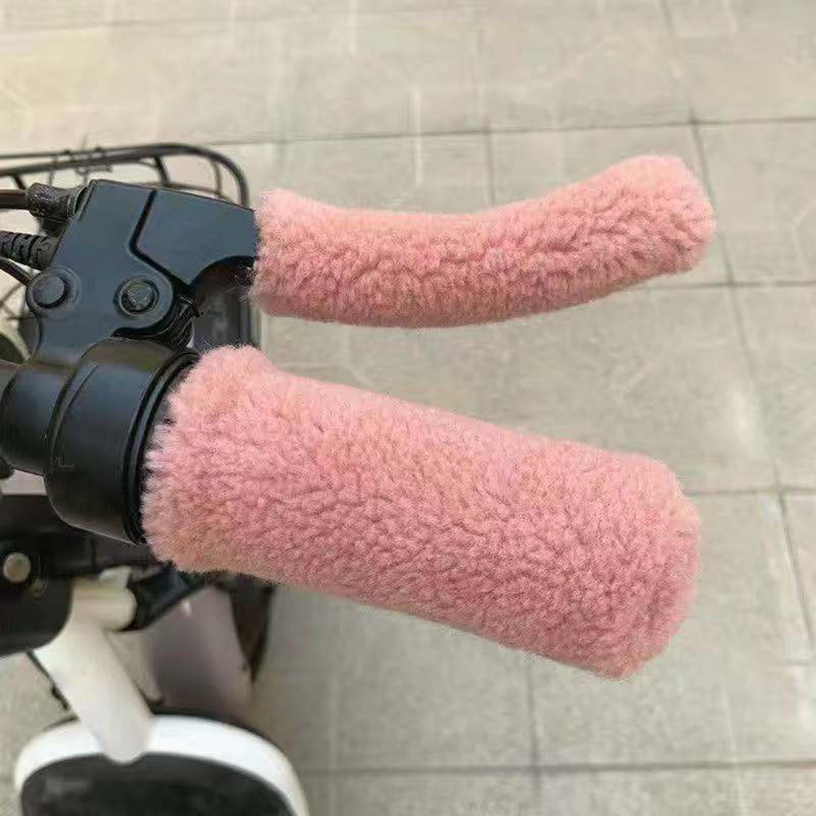 4x Motorcycle Handlebar Gloves Motorbike Handle Bar for Motorbike Pink