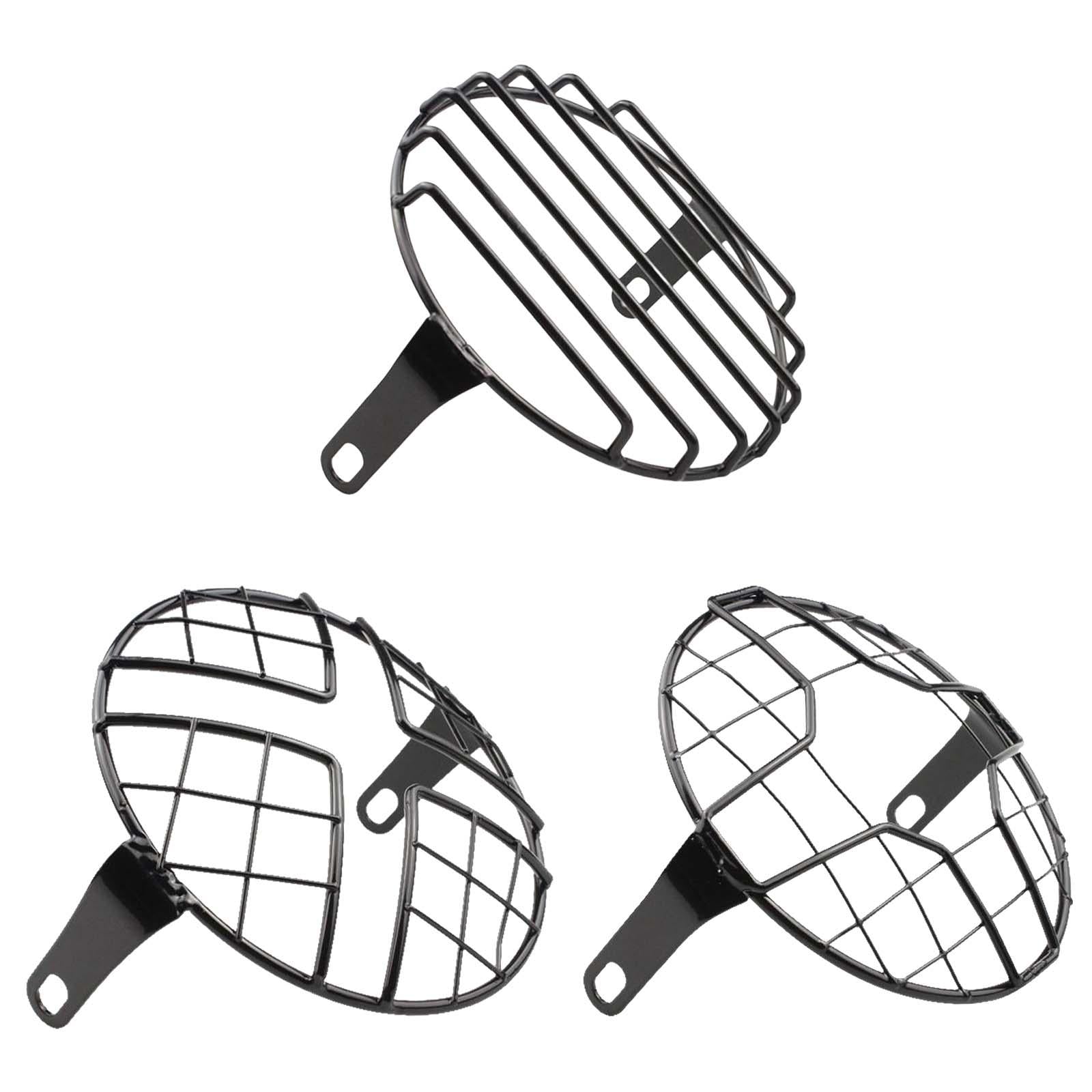 5.75" Motorcycle Headlamp Mesh Grill Guard Protective for Modification Vertical net