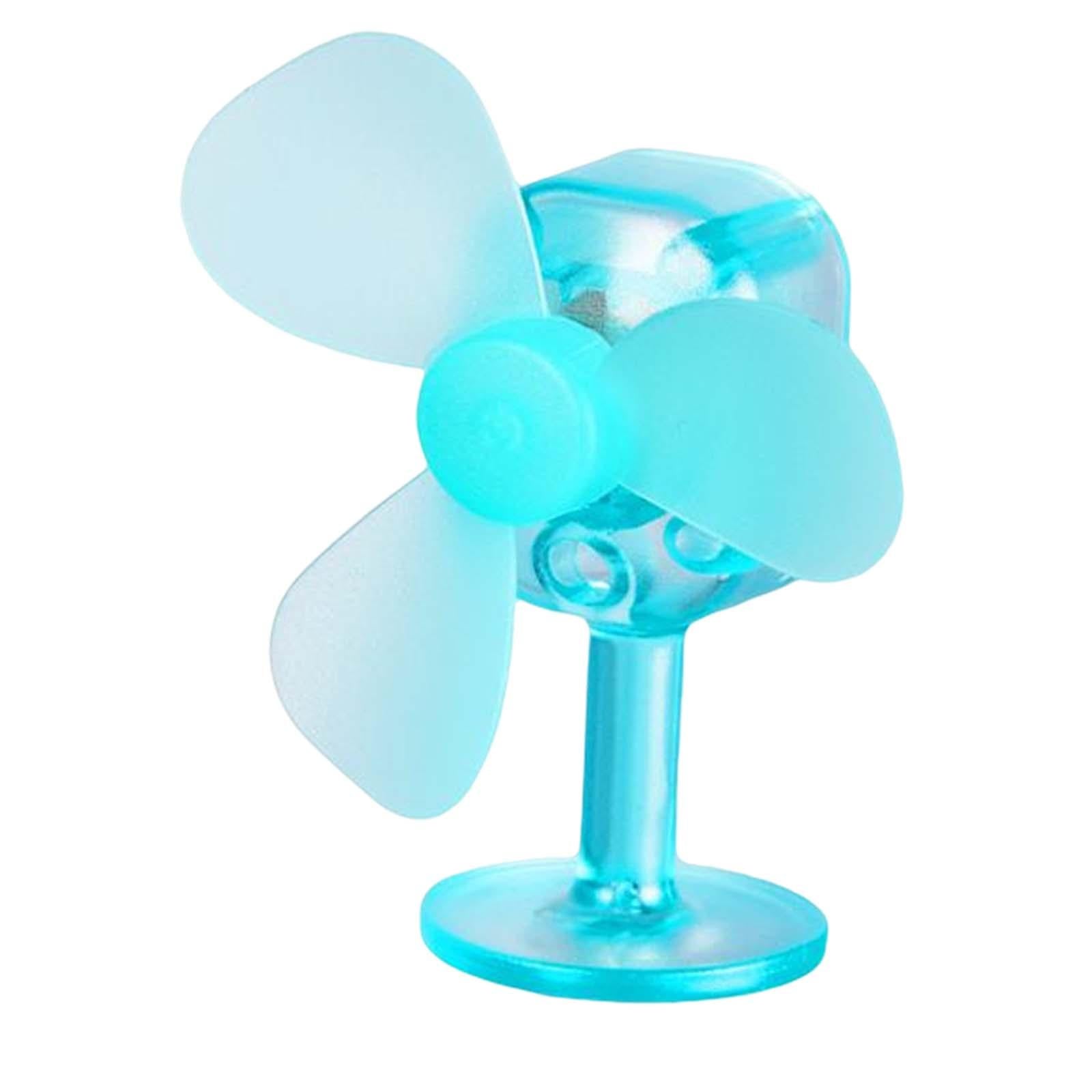 Wind Powered Luminous Small Fan Styling for Motocross Ornaments Parts Light Blue