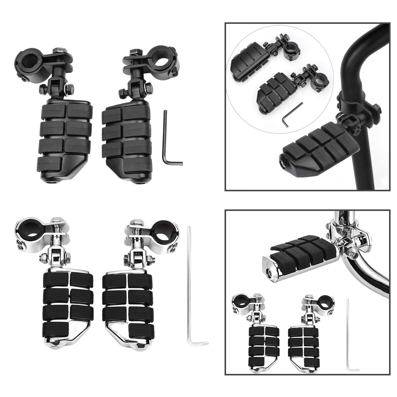 Universal Mount Motorcycle Modified Foot Pegs Parts Foot Rest Black