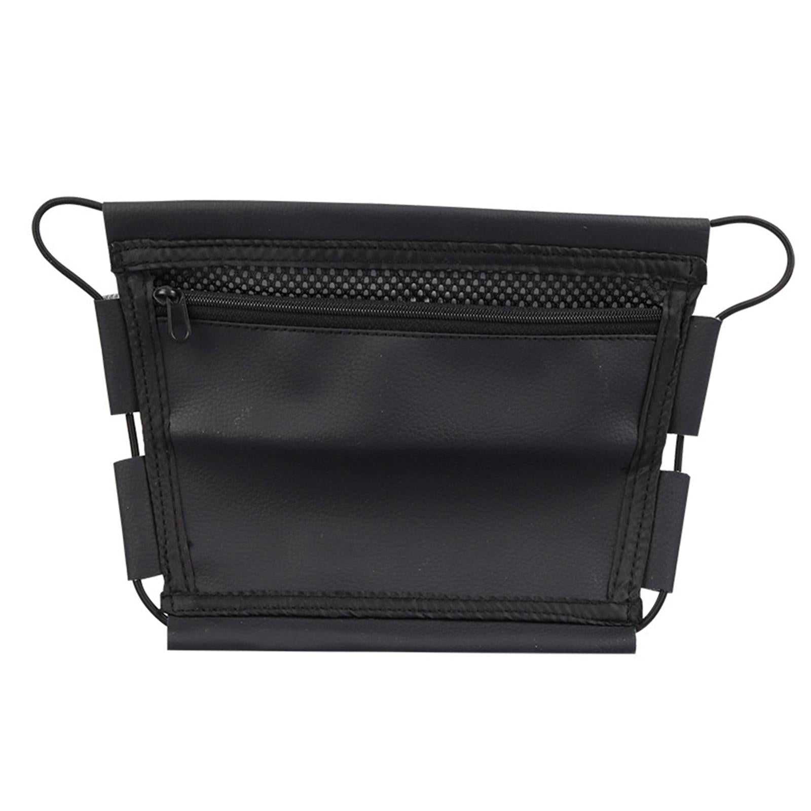 PU Leather Motorcycle Seat Bag Durable Pouch Tool Black for Scooter