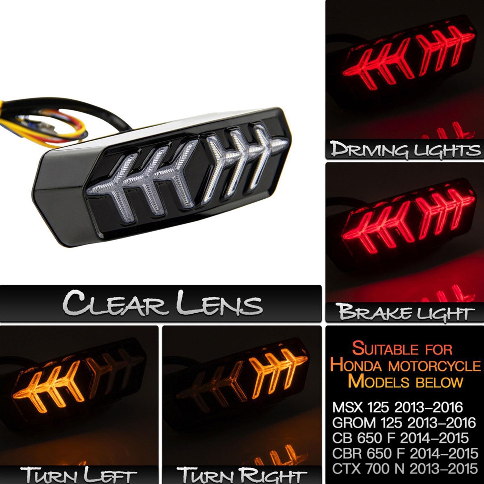 LED Tail Light Motorcycle Parts Accs for Msx125 CBR650F Ctx700 Clear Lens