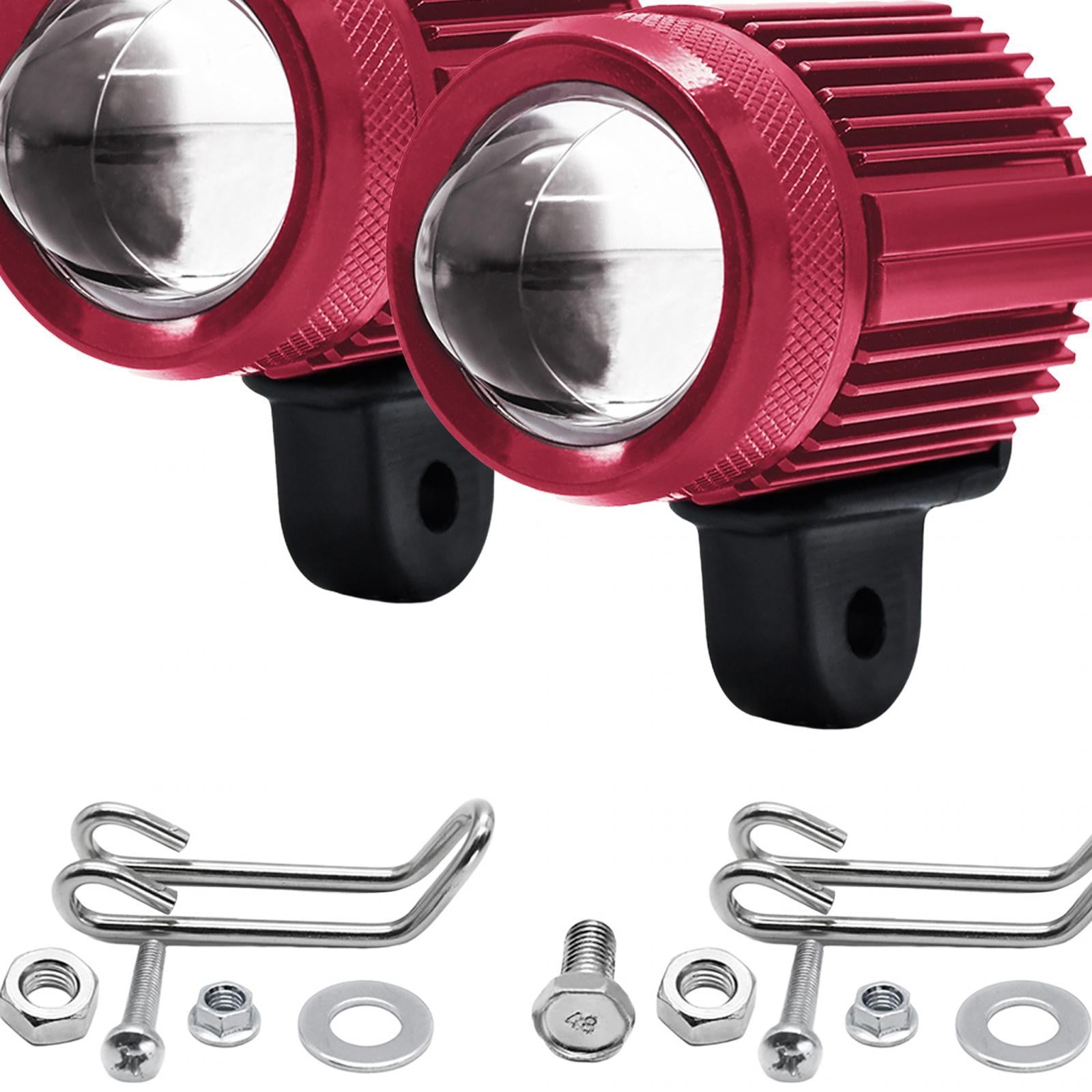 Motorcycle LED Driving Lights with Mounting Bracket for Truck ATV UTV Red