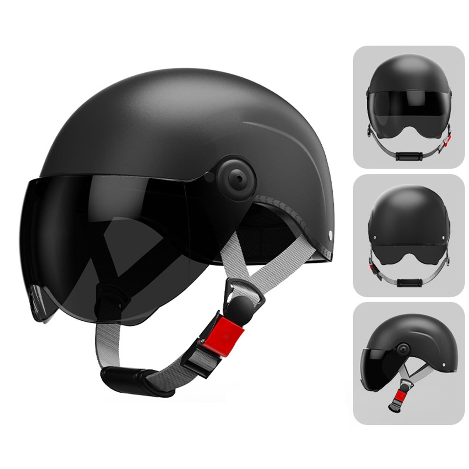 Motorcycle Helmet Vintage Helmet for Adults Men Women Bicycle Motocross Black