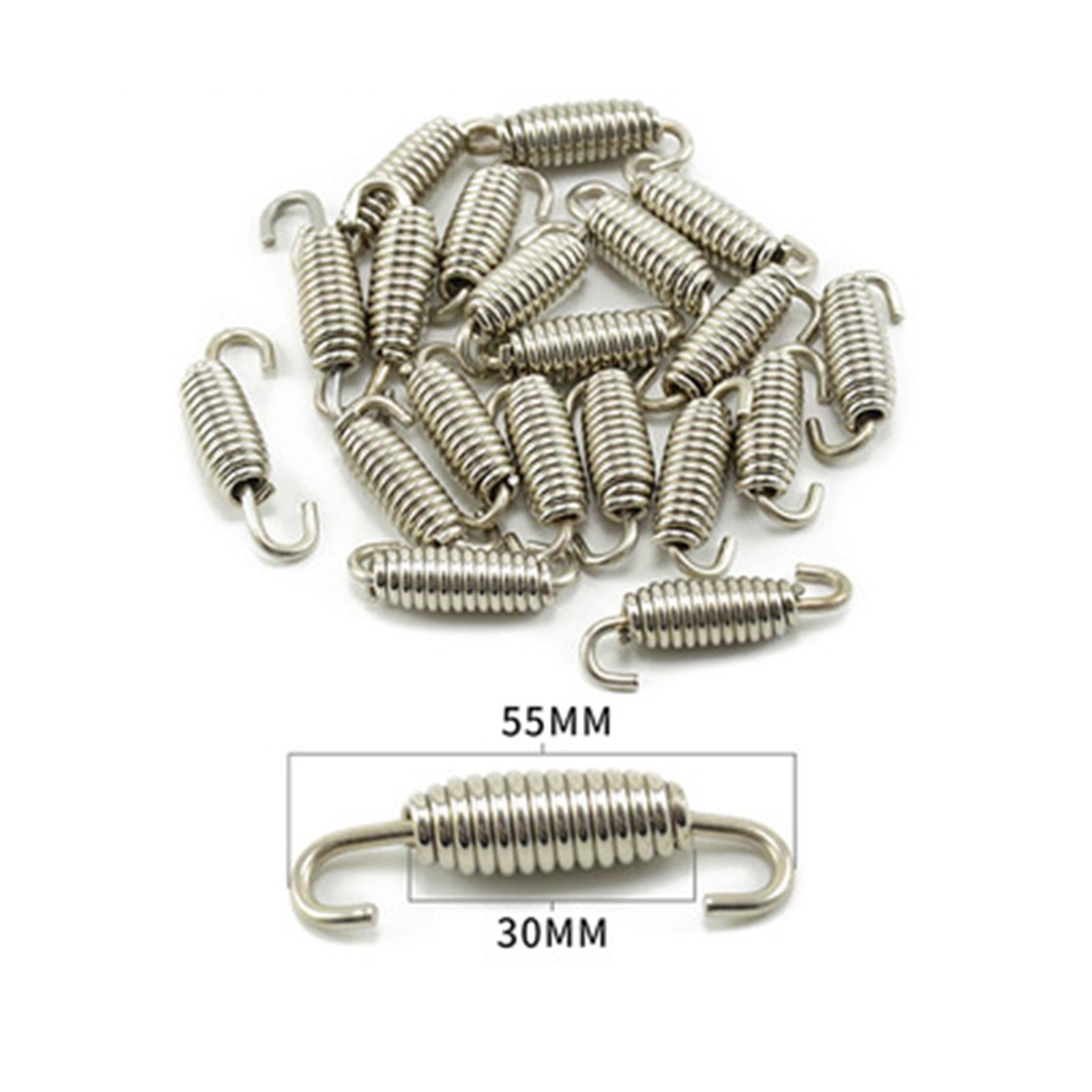 Motorcycle Exhaust Pipe Spring Accessory 304 Stainless Steel 55mm Argent Oval