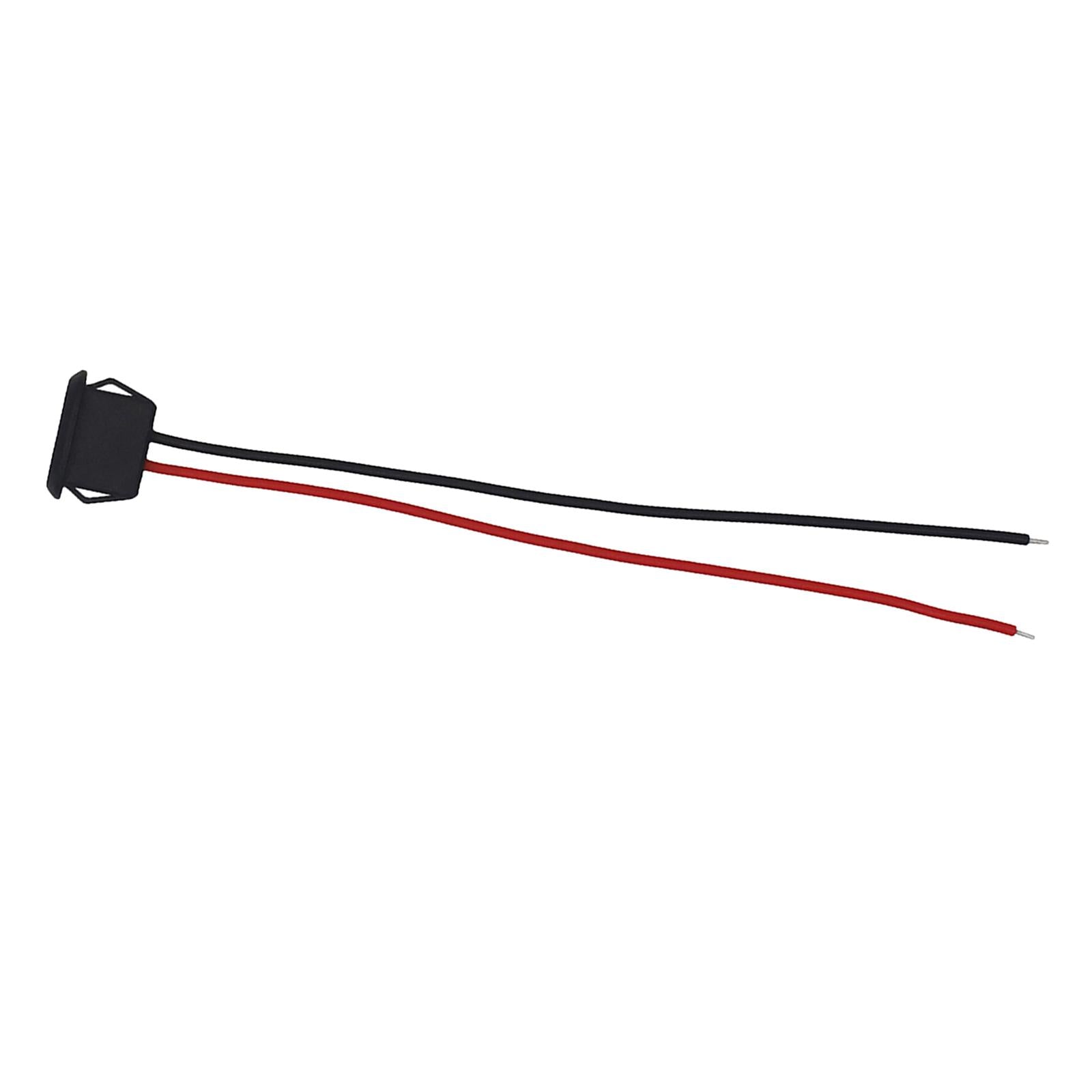 4xUSB C Connector Female Socket Power Cable to 2 Pin Wire Accessory 3A Current Black No Terminal