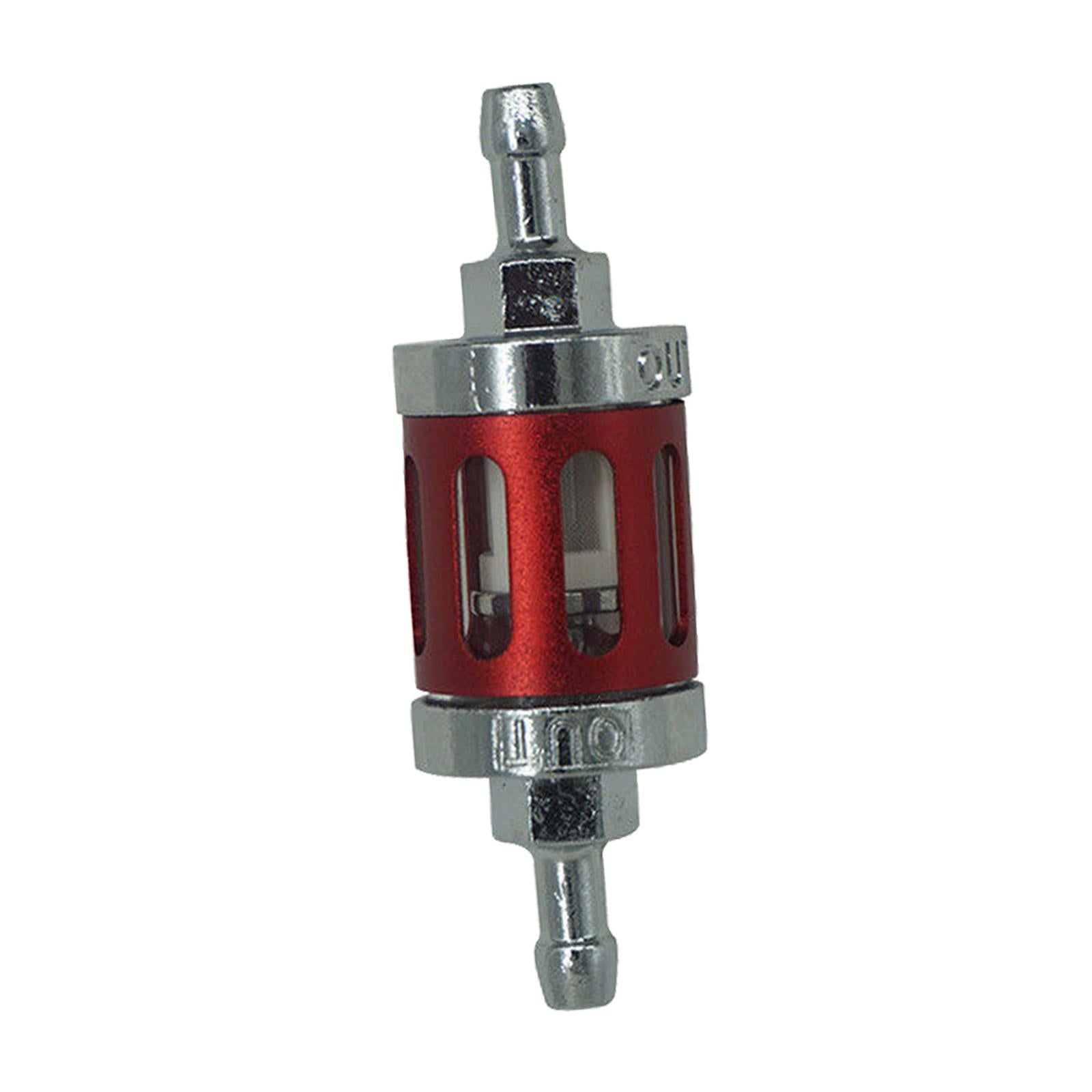 Motorcycle Fuel Filter Gasoline Oil Filter Universal Reusable Aluminum Alloy Red