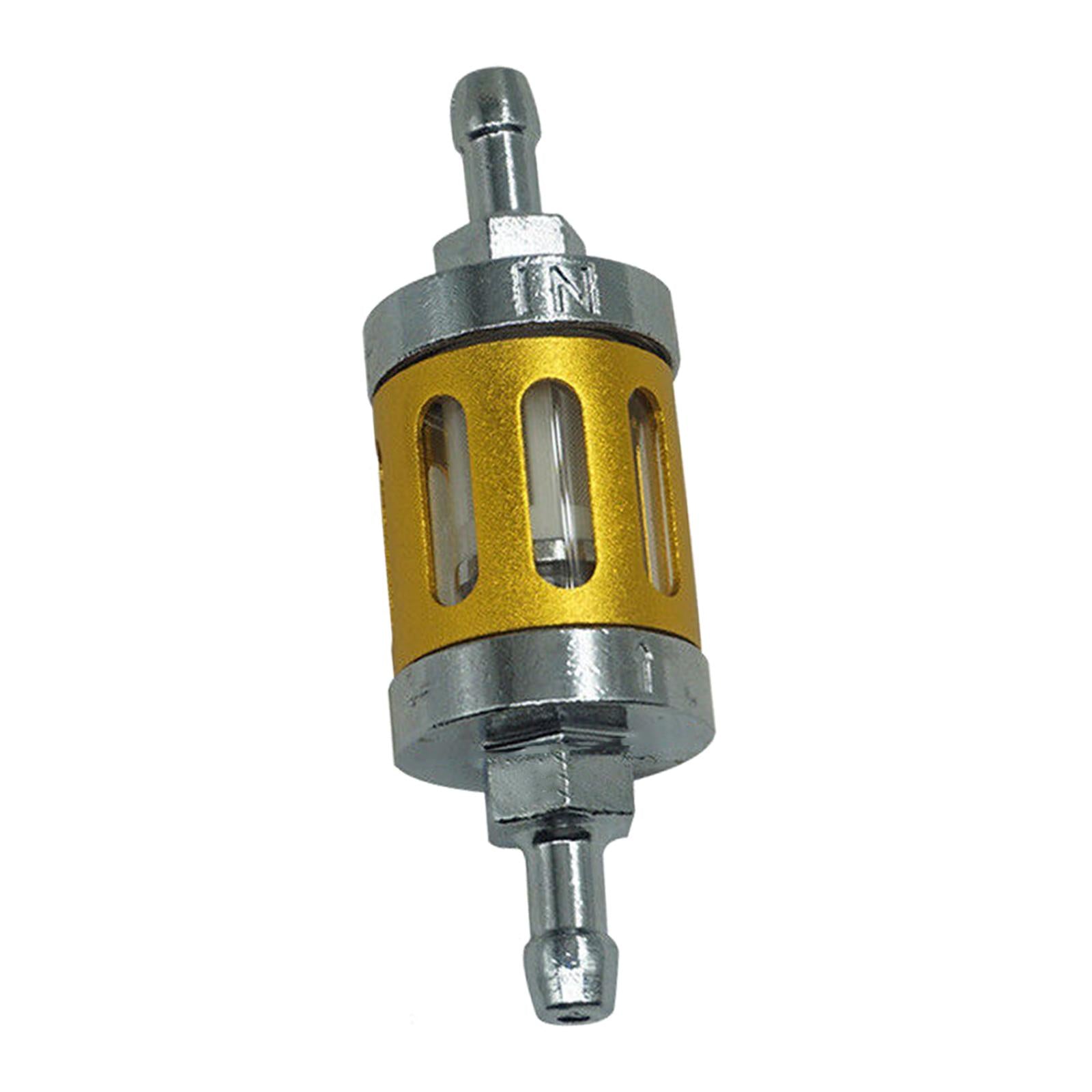 Motorcycle Fuel Filter Gasoline Oil Filter Universal Reusable Aluminum Alloy Golden