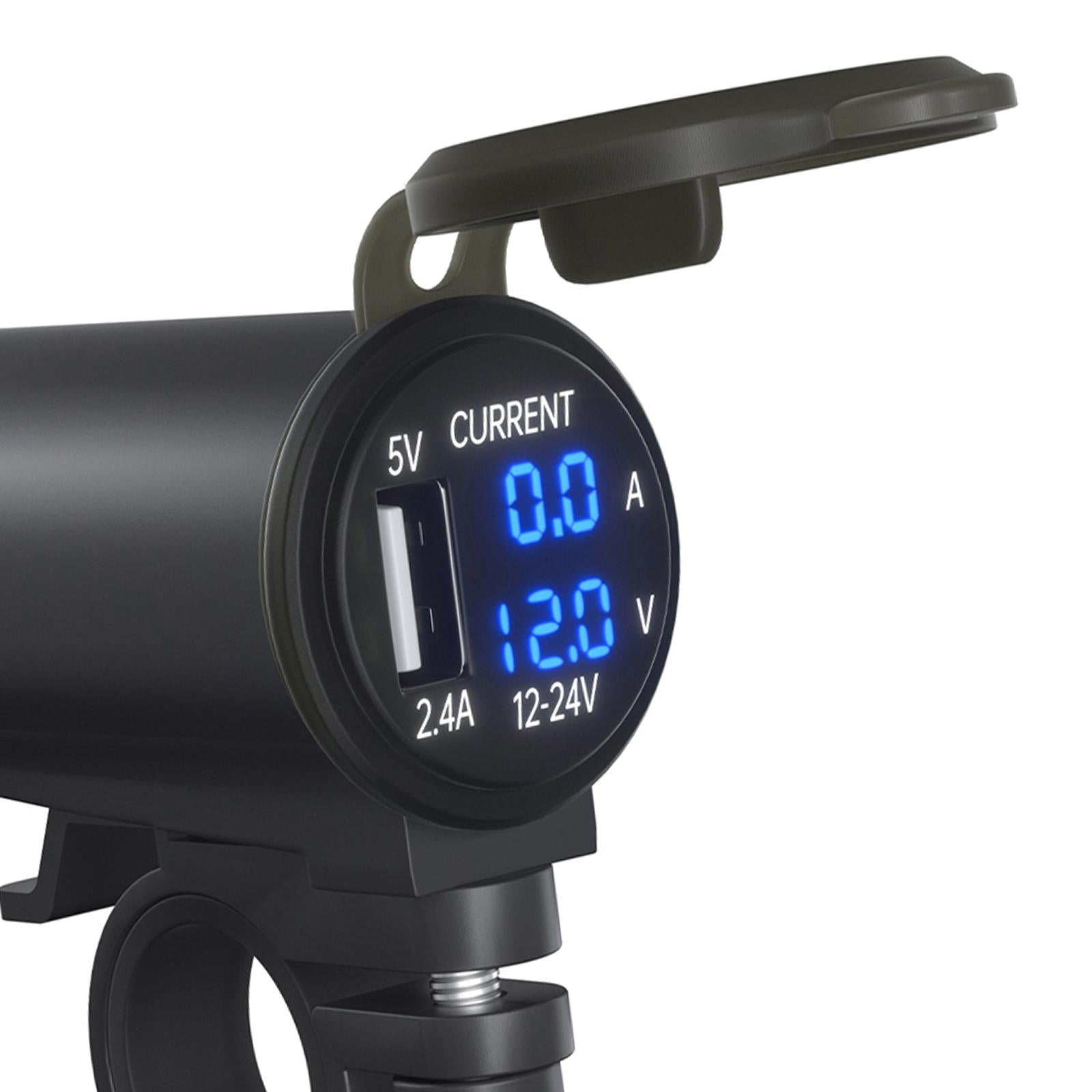 DC12-24V USB Charger USB Car Charger for Motorcycle ATV SUV Marine Boat Blue Led