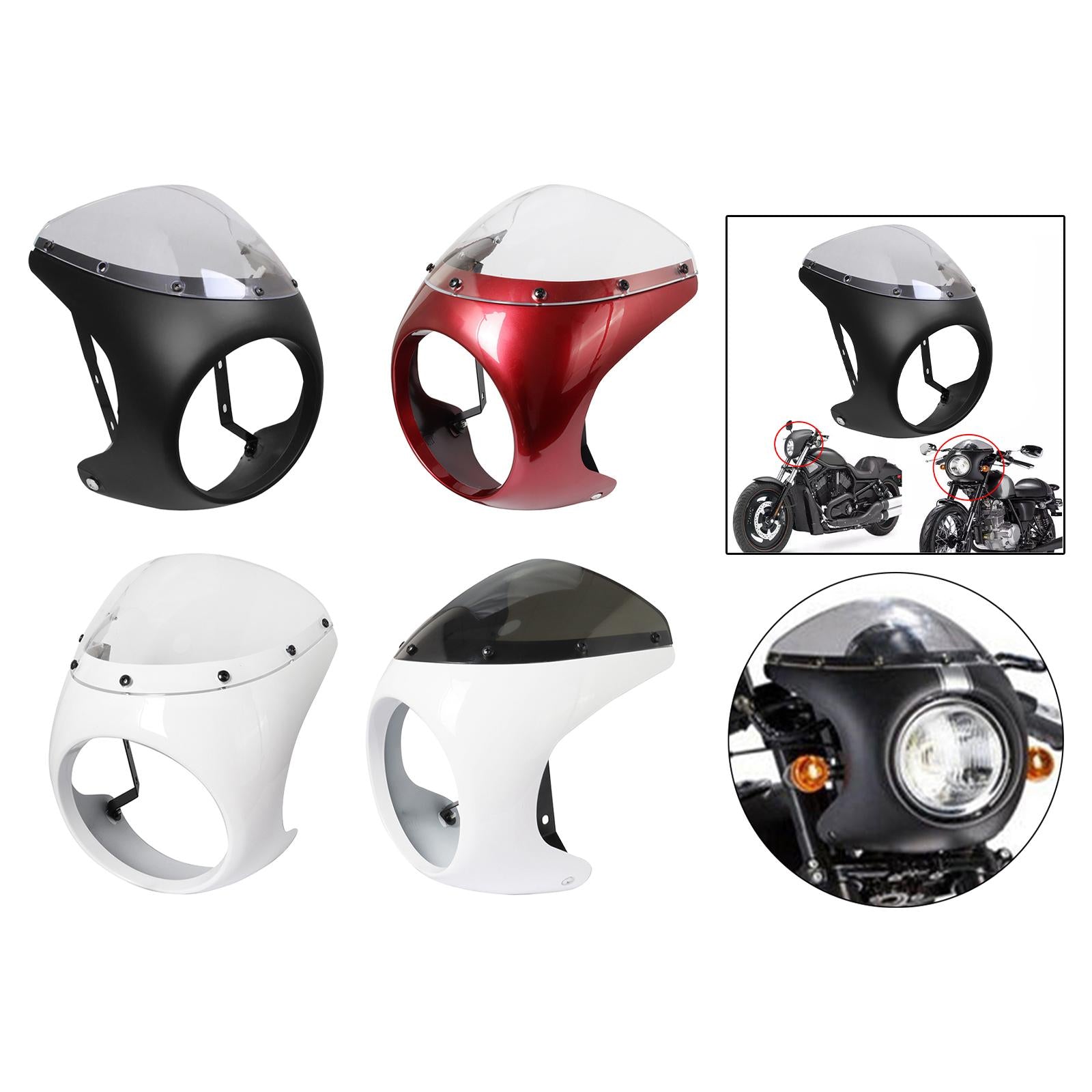 Headlight Fairing Screen Motorcycle Windshield for Motorbike Matte Black