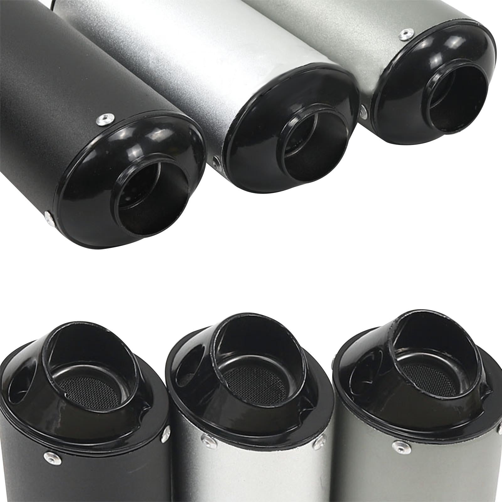Universal Motorcycle Muffler Exhaust Repair Parts Silencer Pipe for ATV silver diameter 38mm