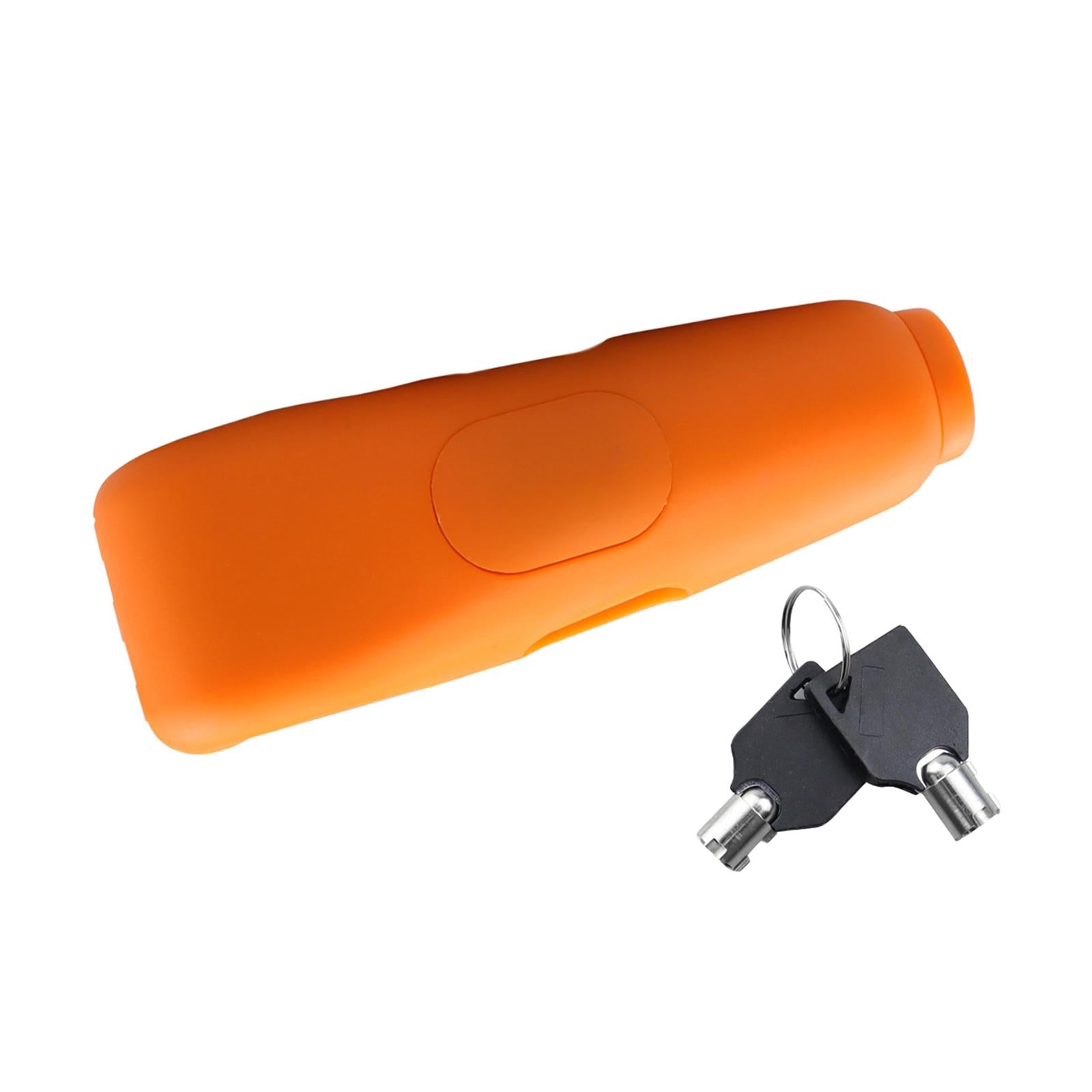 Motorcycle Handlebar Lock Heavy Duty with 2 Keys Bike Handlebar Lock Premium Orange