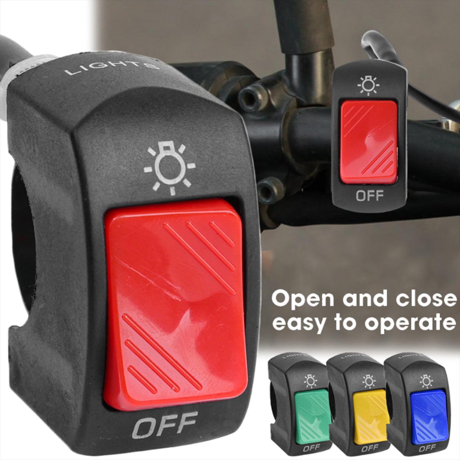 Motorcycle Headlight Control Switch Button Easy Installation Replaces on Off Switch Blue